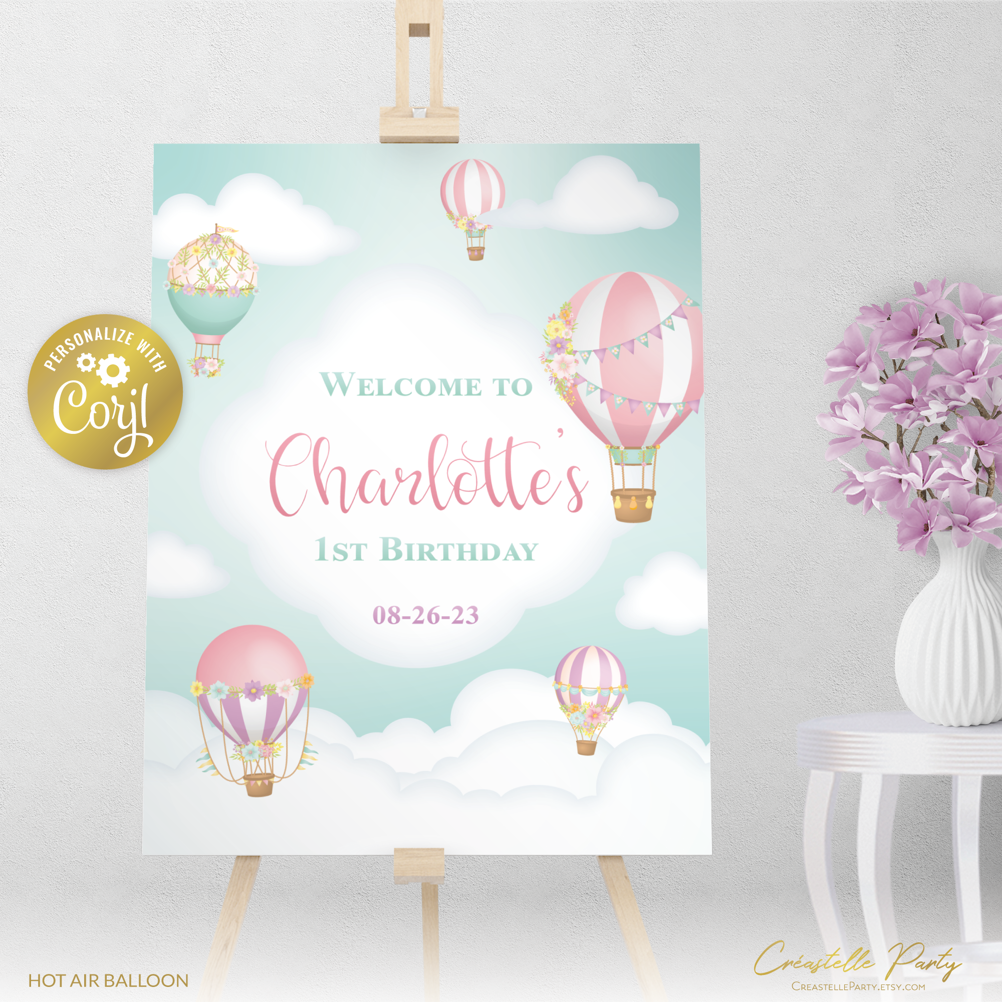 HotAirBalloon turquoise - welcome design preview