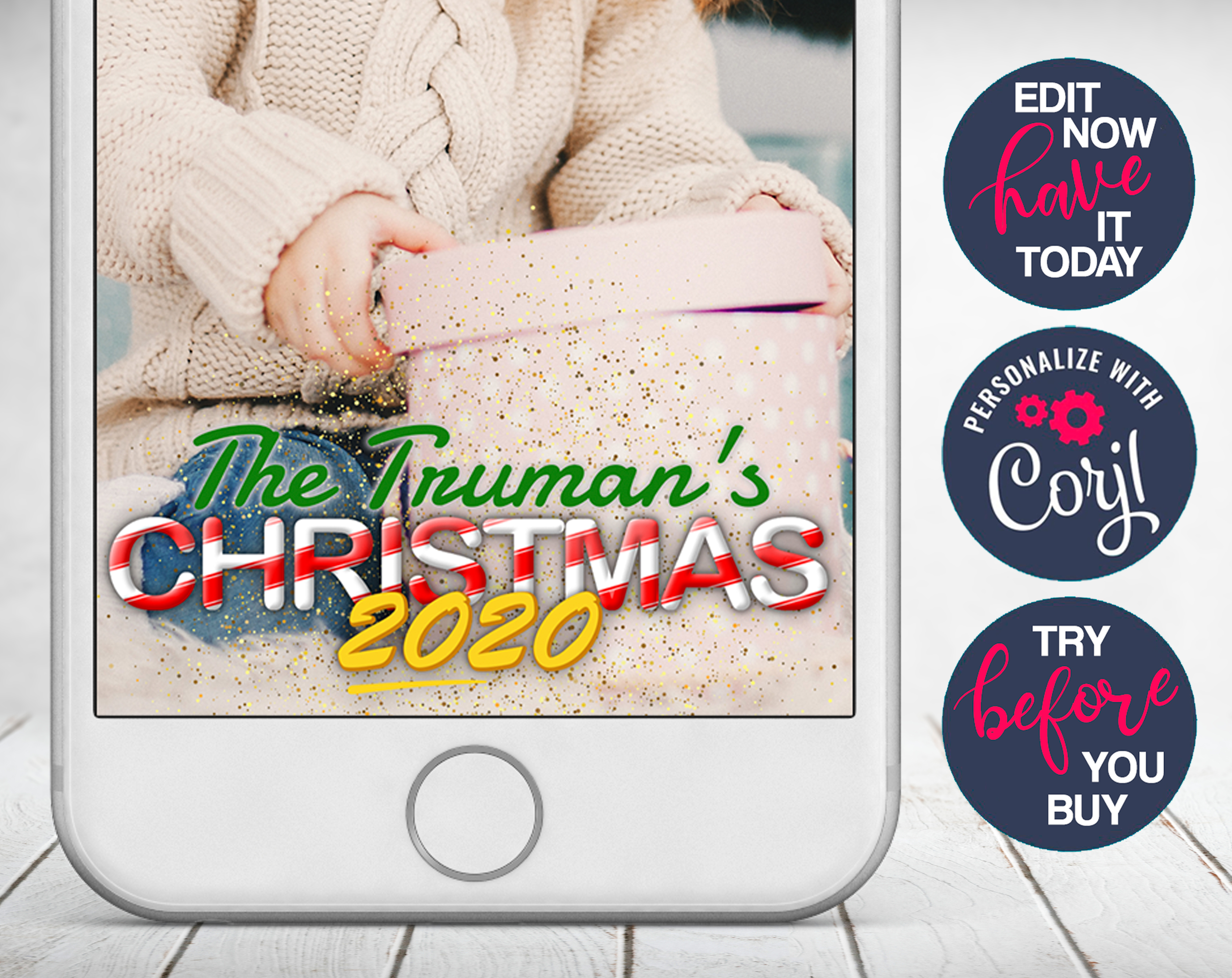 Candy Cane Christmas Geofilter design preview