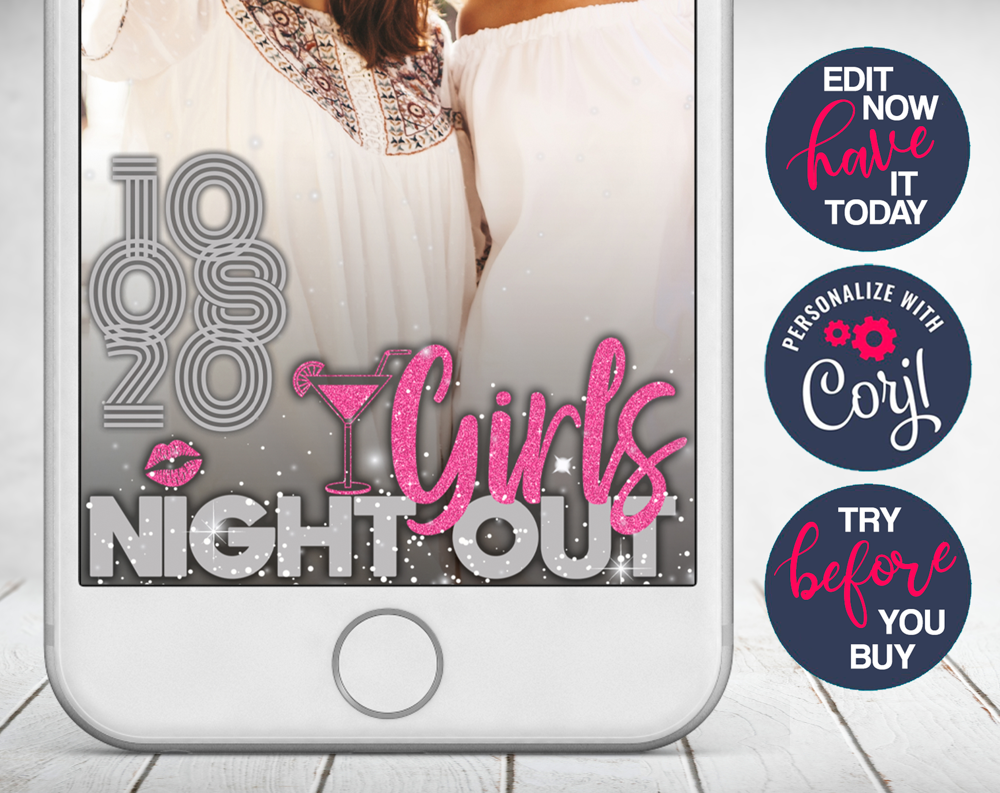Girls Night Out Geofilter design preview