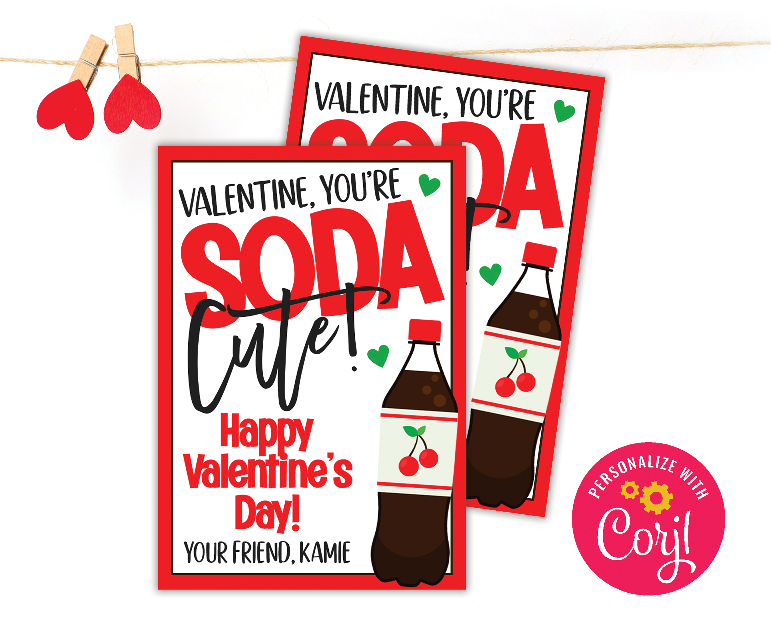 Valentines You're Soda Cute design preview