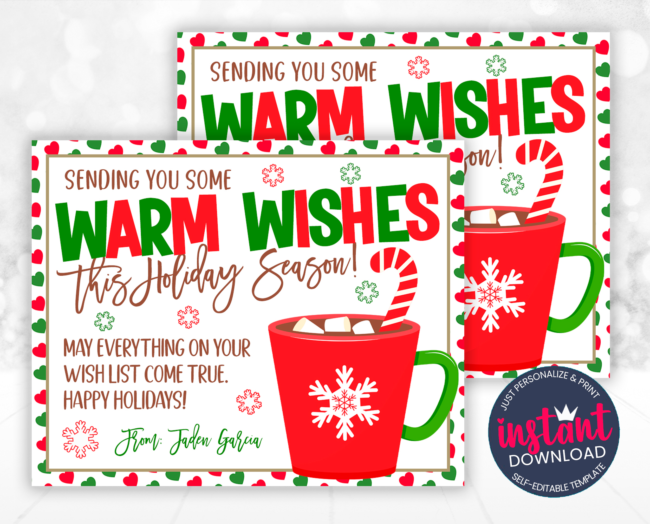 Sending Warm Wishes Tag design preview