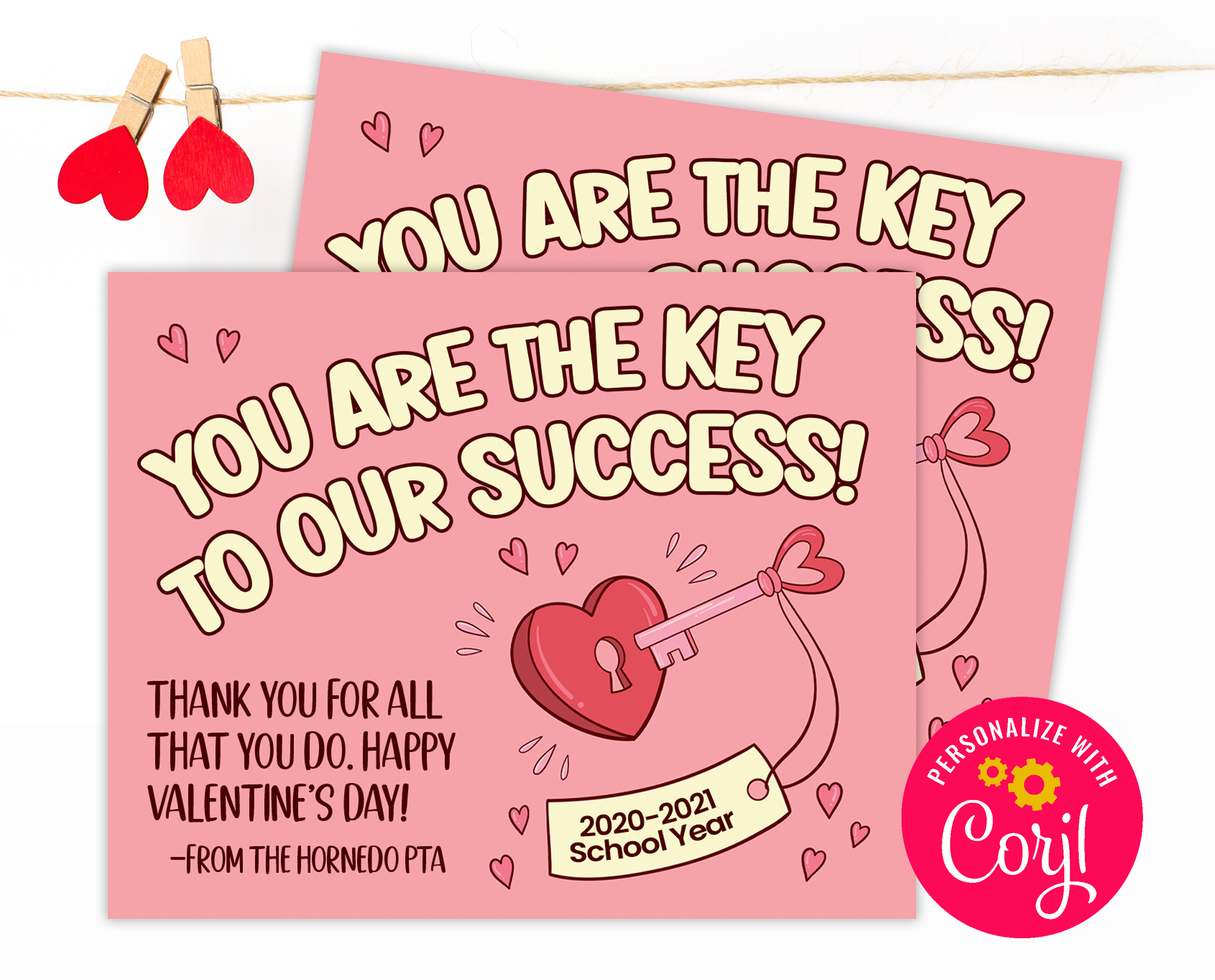 Valentine Key to Our Success design preview