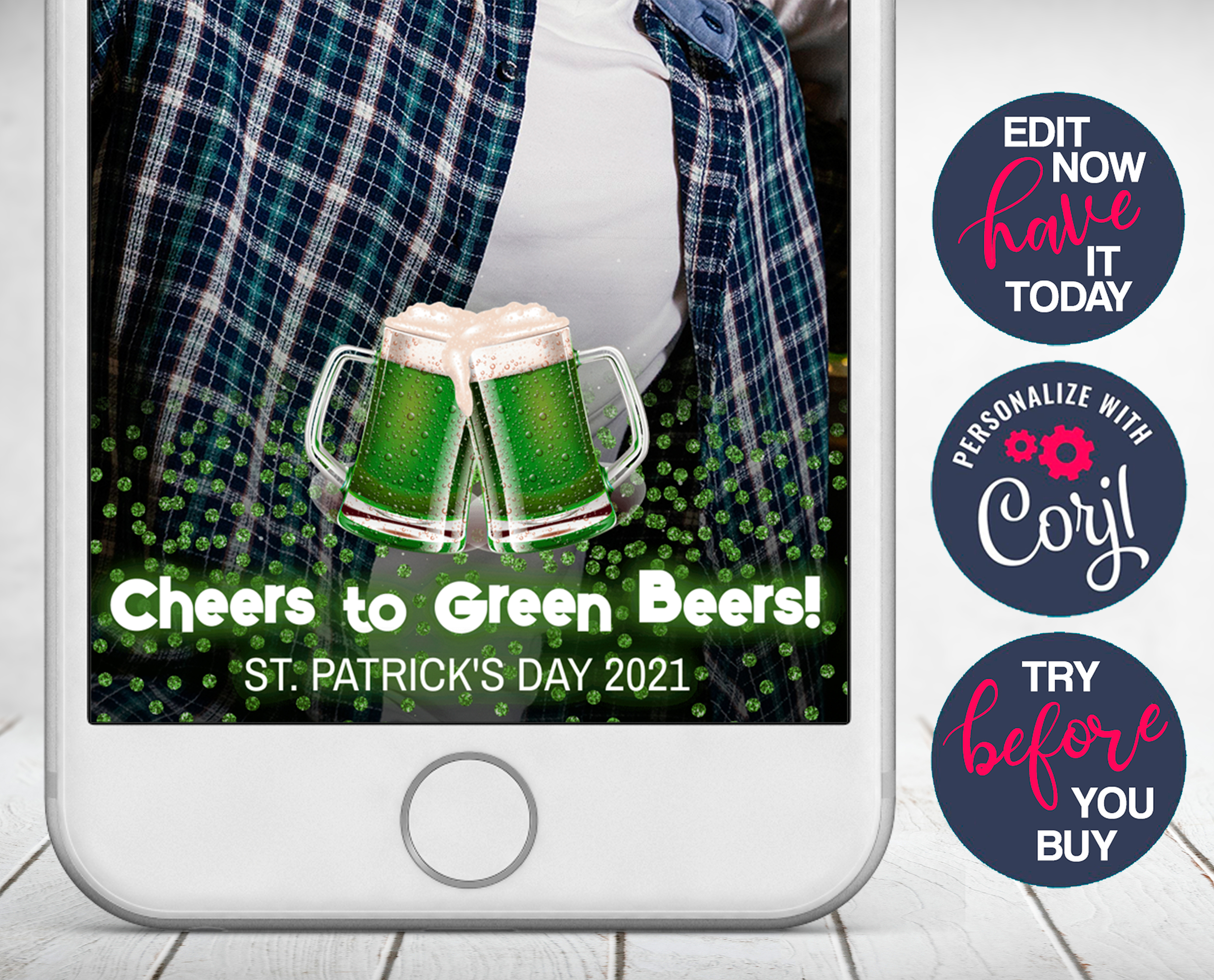 Cheers to Green Beers Geofilter design preview