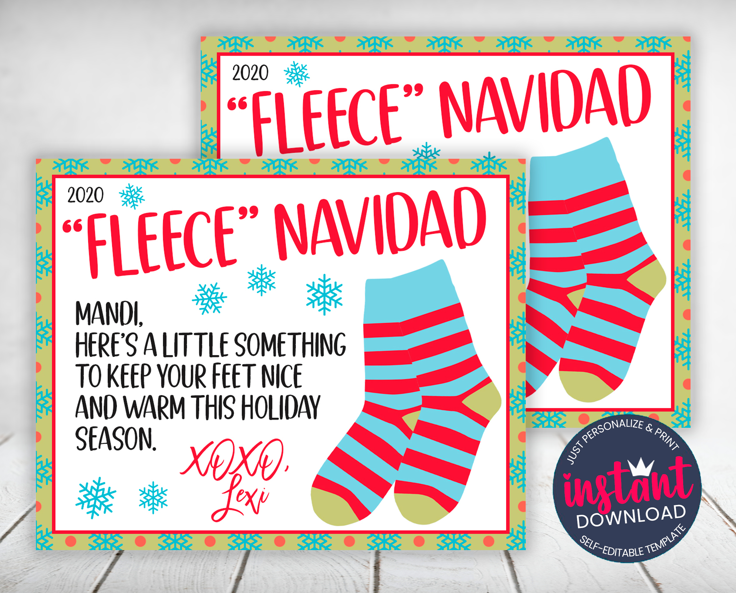 "Fleece" Navidad Christmas Tag design preview
