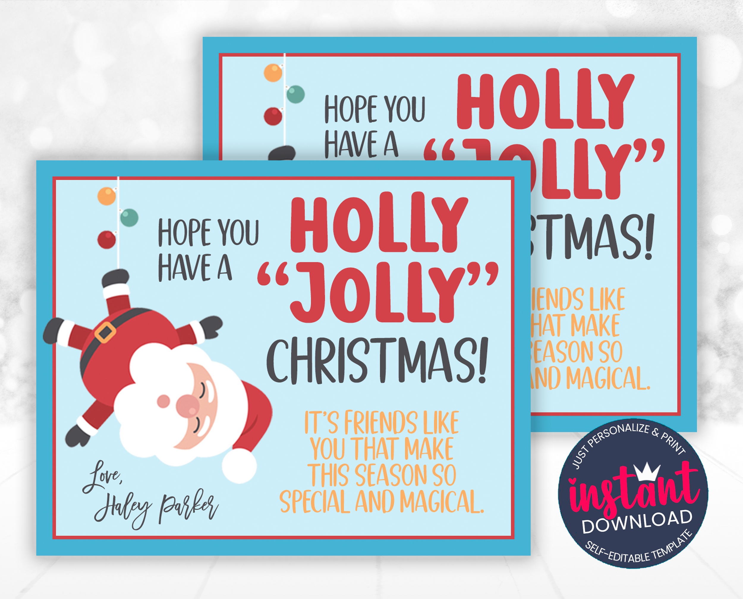 Holly Jolly Christmas Tag design preview