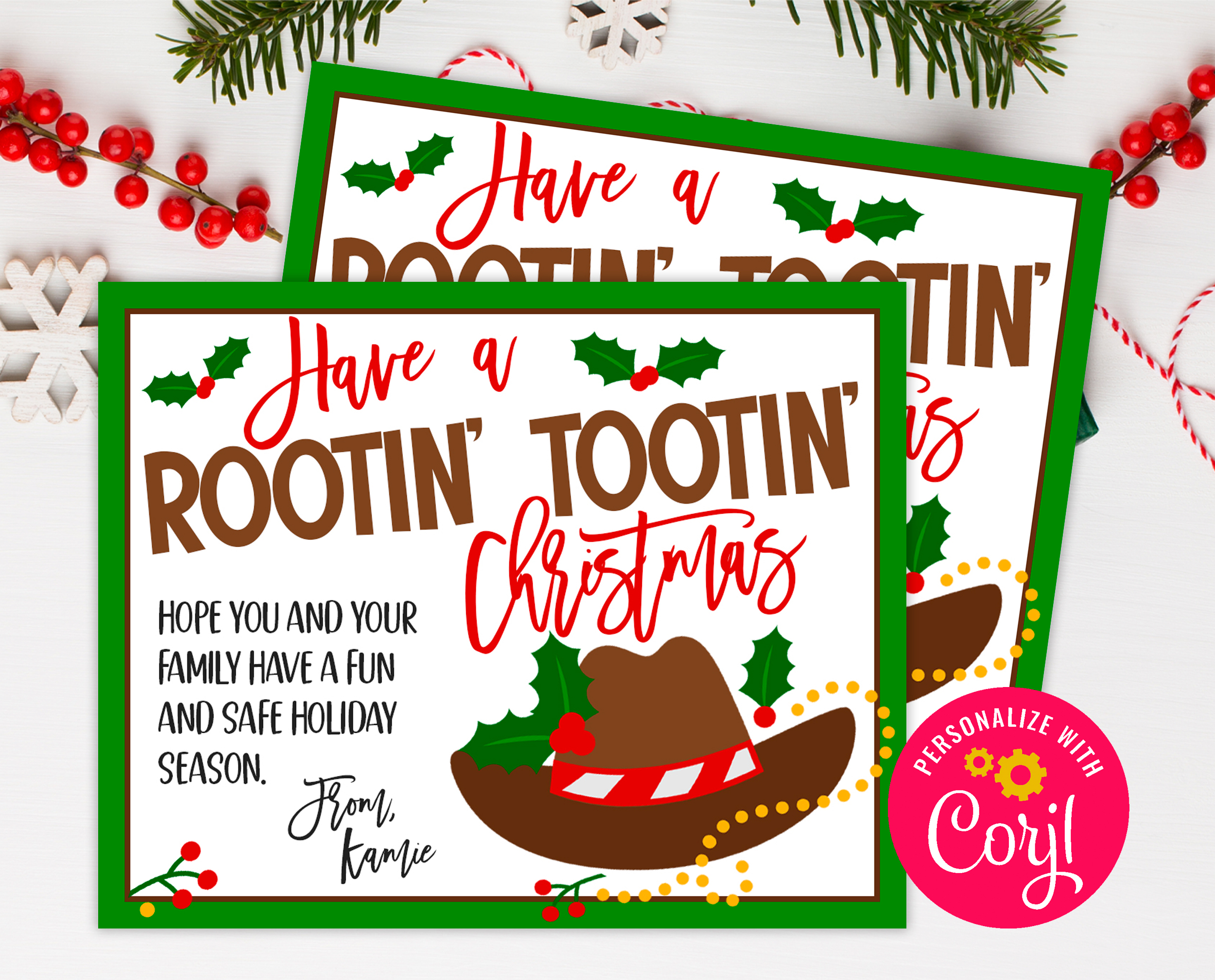 Rootin' Tootin' Christmas Tag design preview