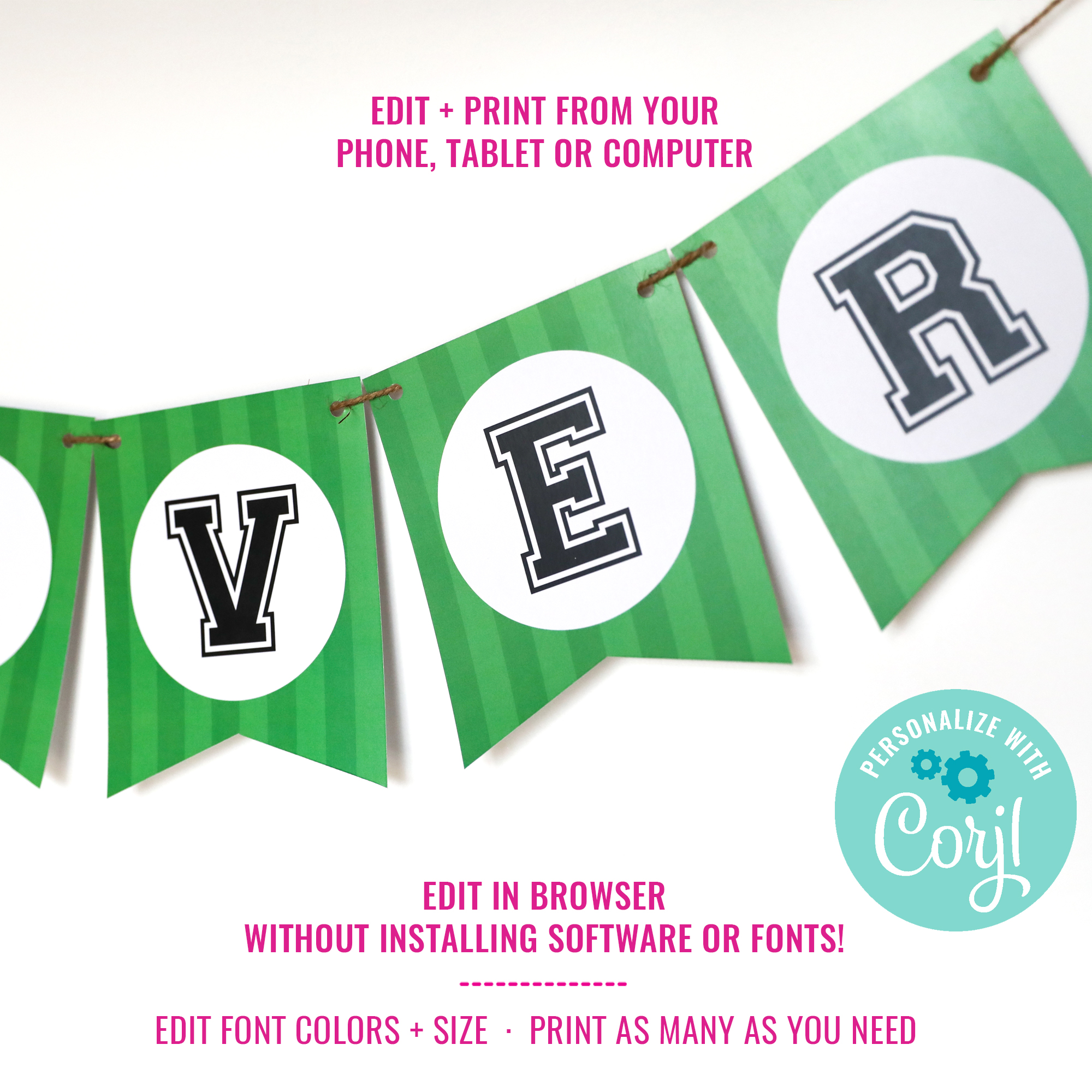 Soccer Party Banner design preview
