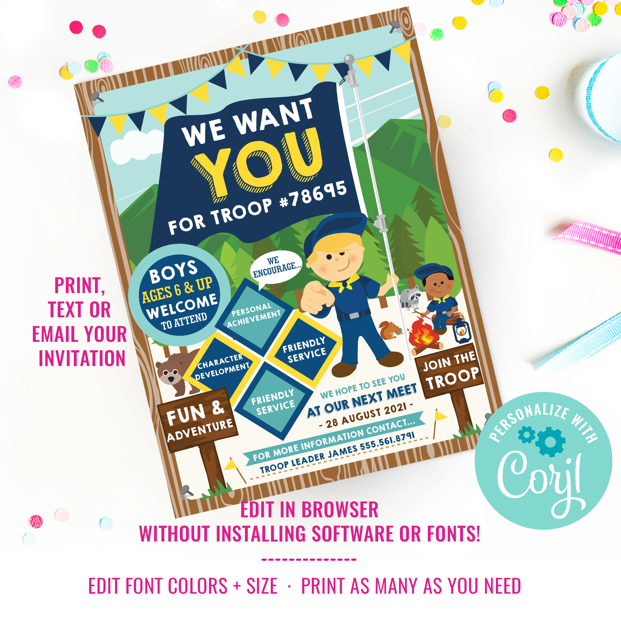 Boy Scout Recruitment Poster design preview
