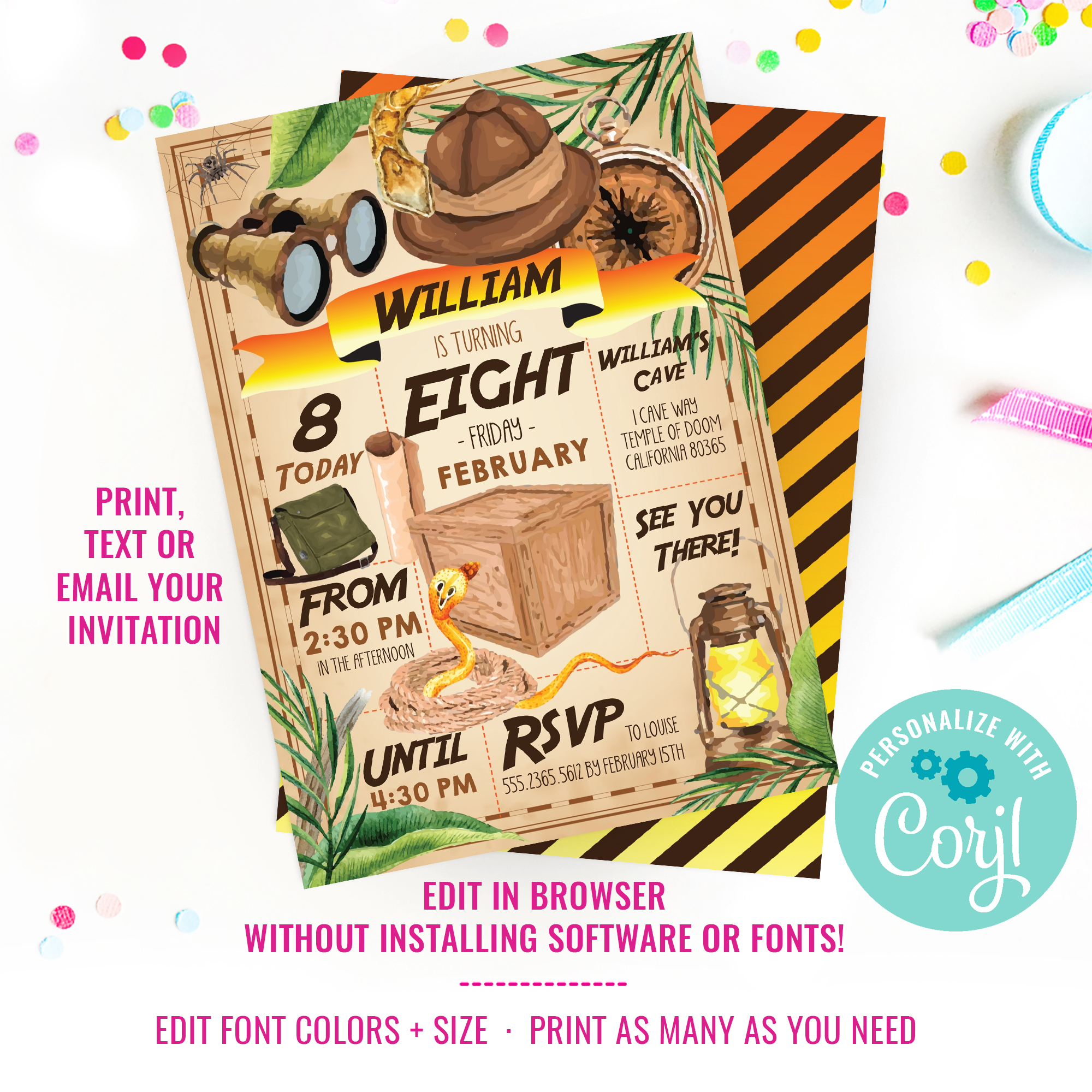 Adventure Party Invitation design preview