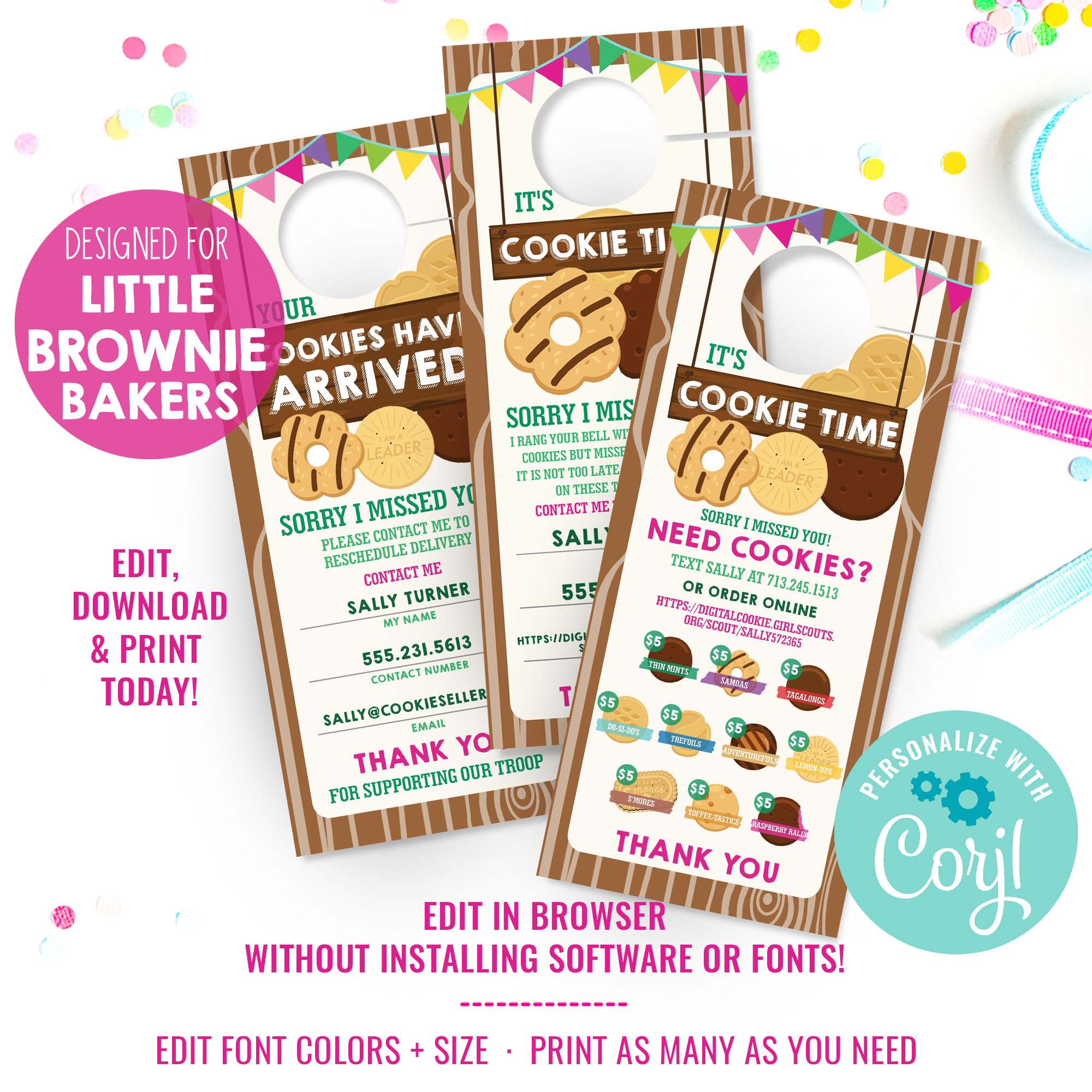 LBB Cookie Seller Door Hanger Menu design preview