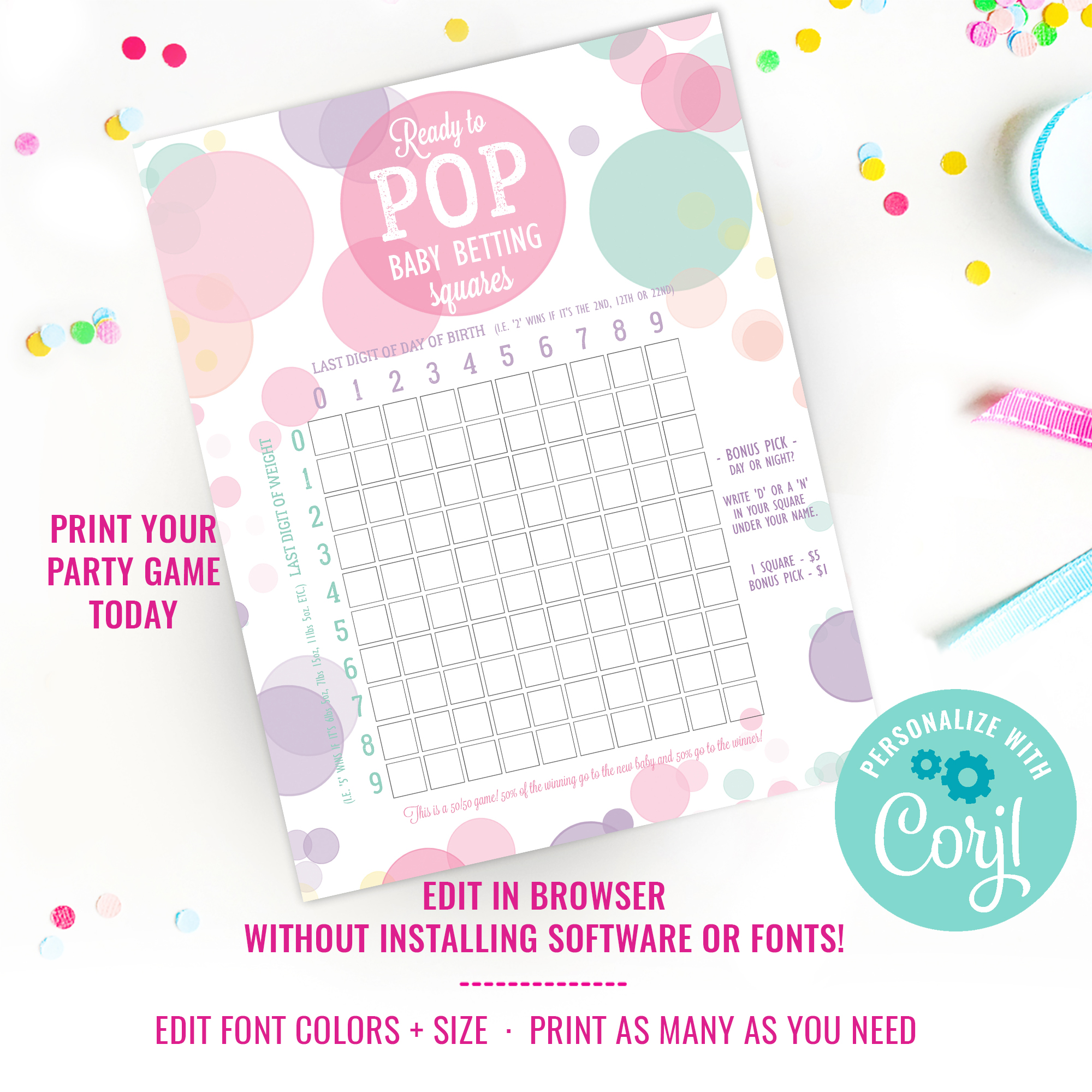 Ready To Pop Girl Game - Place Your Bet design preview