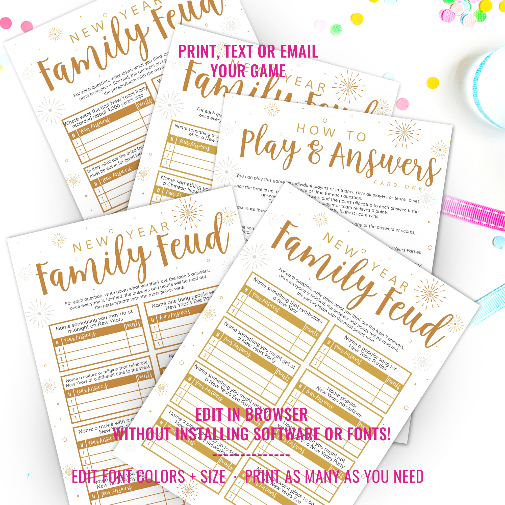 New Years Family Feud Game design preview