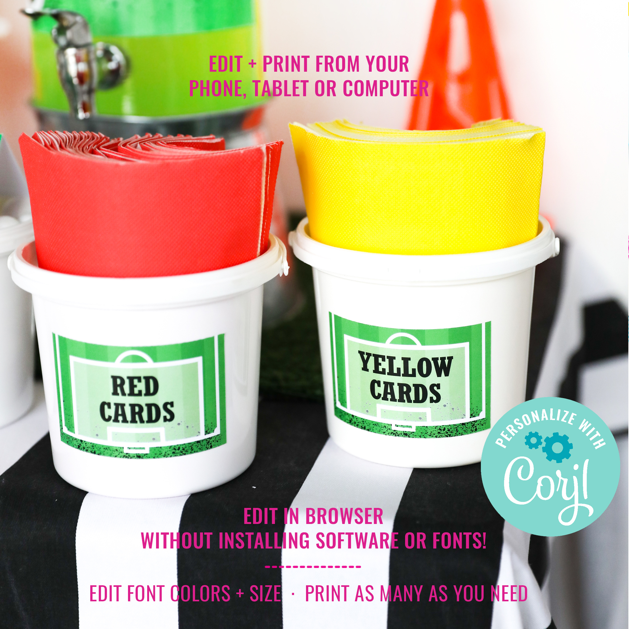 Soccer Party Labels design preview