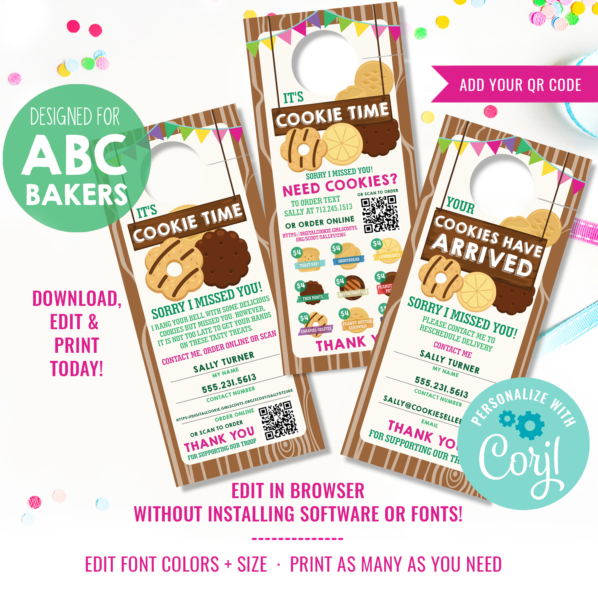 ABC CookieSeller DoorHangerMenu QR design preview