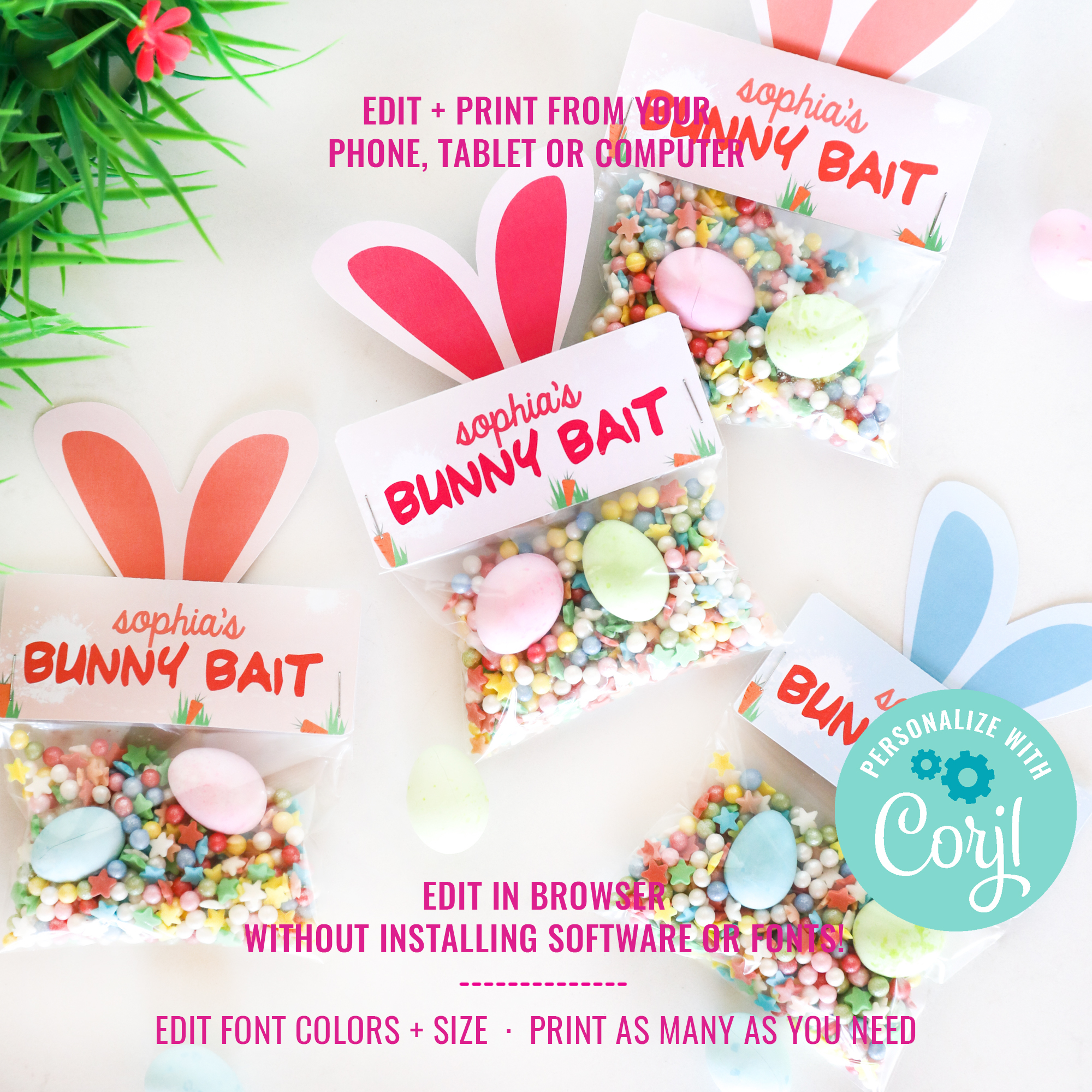 Bunny Bait - Treat Bag Toppers design preview