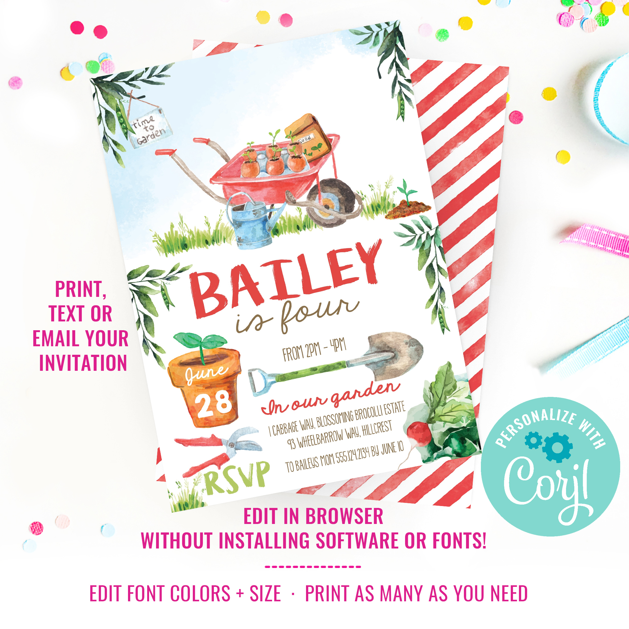 Garden Party - Planting Party Invitation design preview