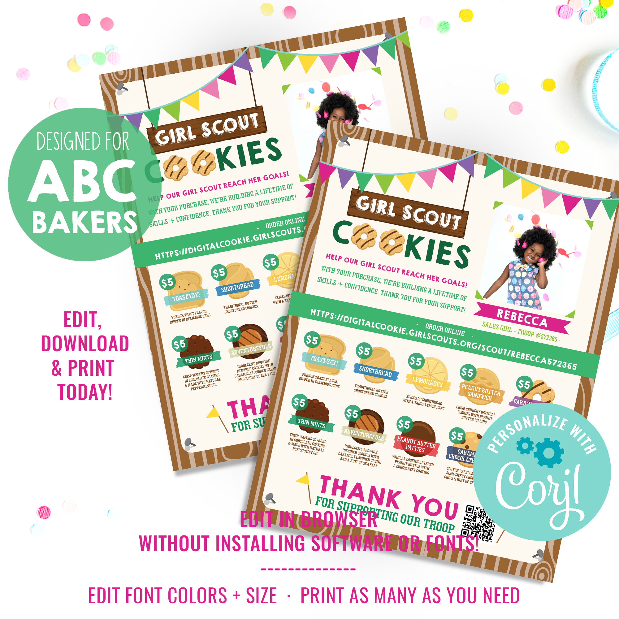 ABC Cookie Seller Desk Flyer design preview