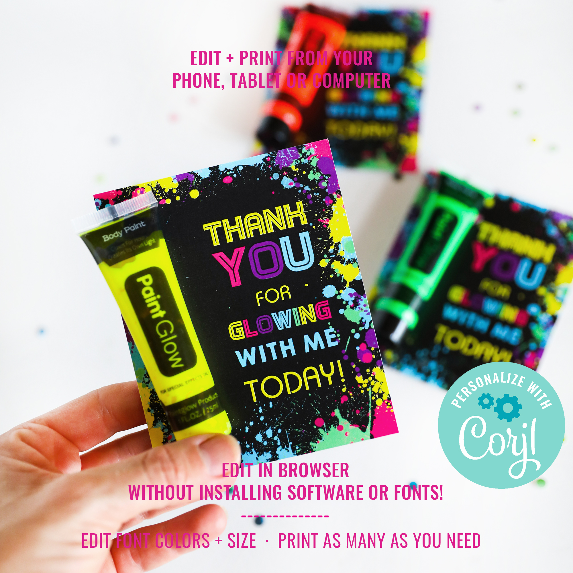 Neon Glow Party Favor design preview