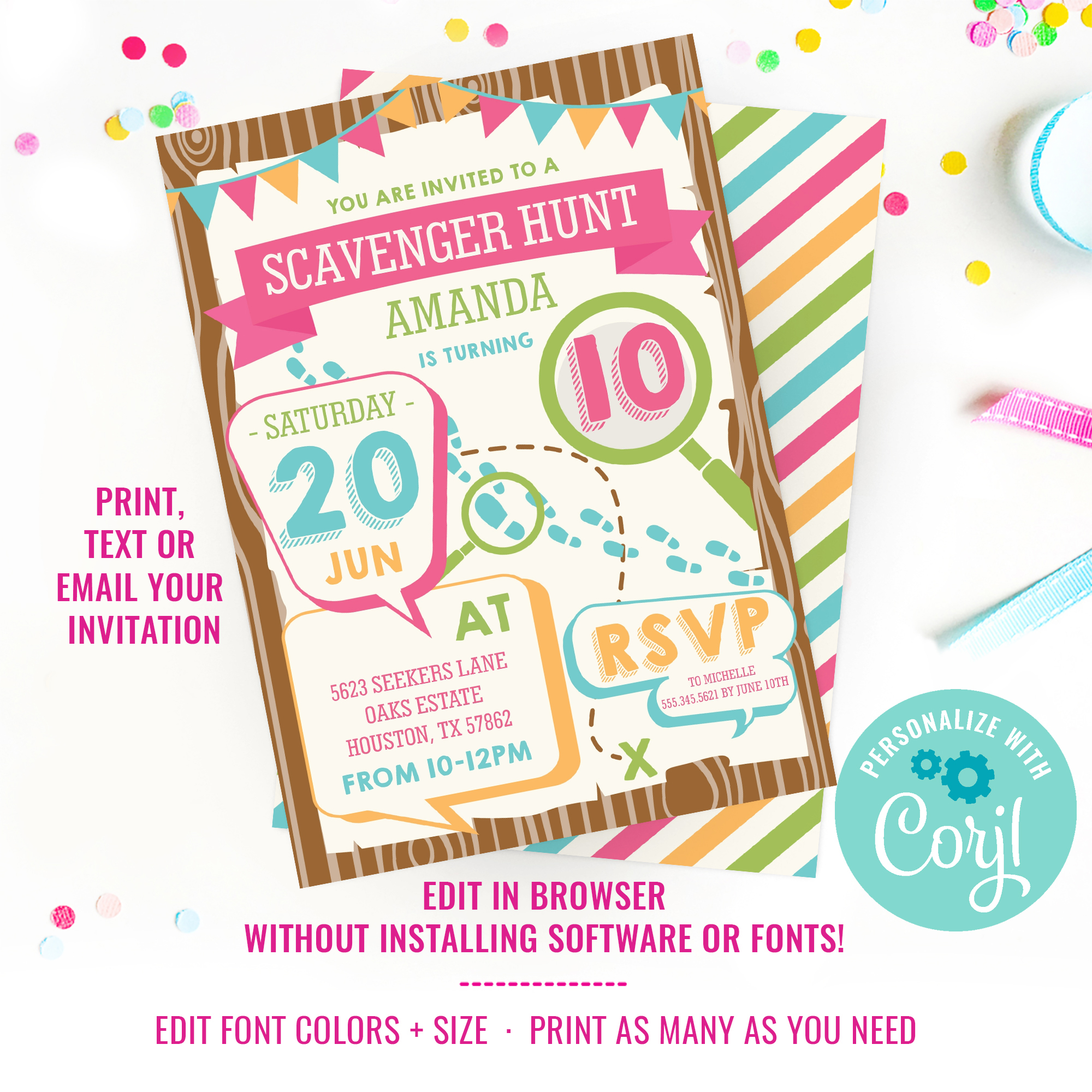 Scavenger Hunt Party Invitation design preview