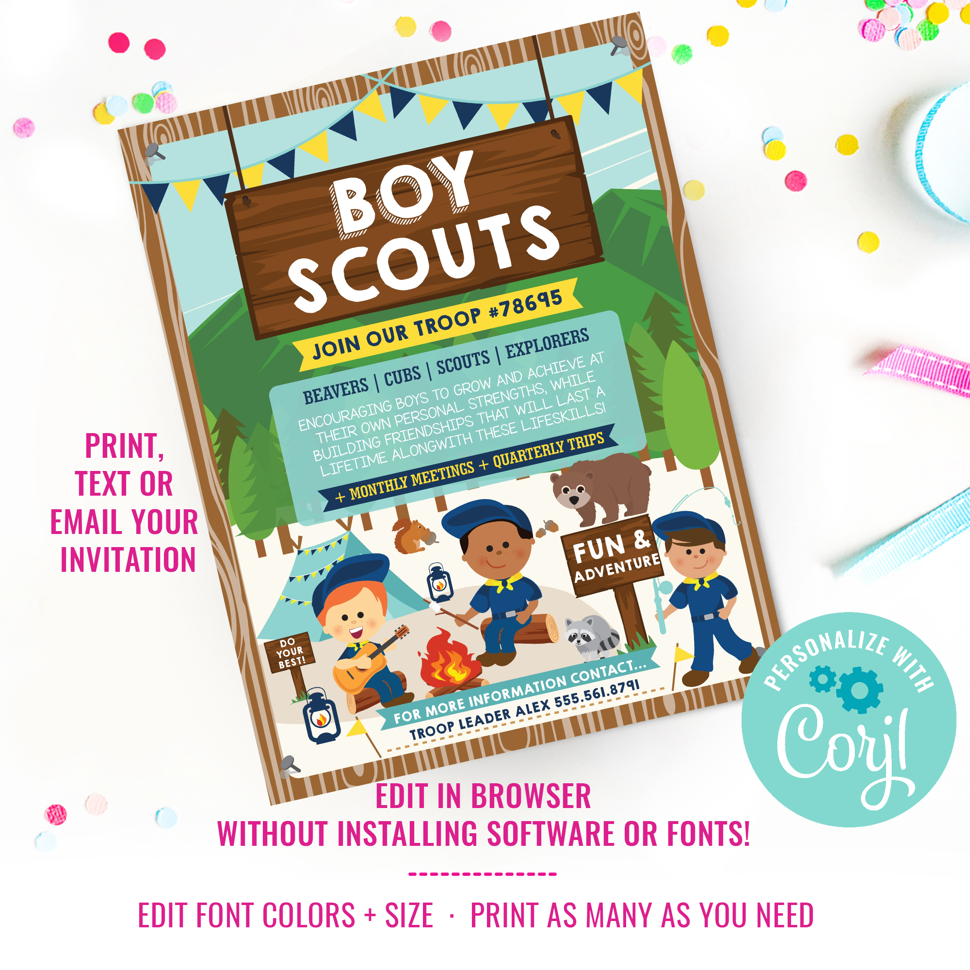 Boy Scouts Recruitment Flyer design preview