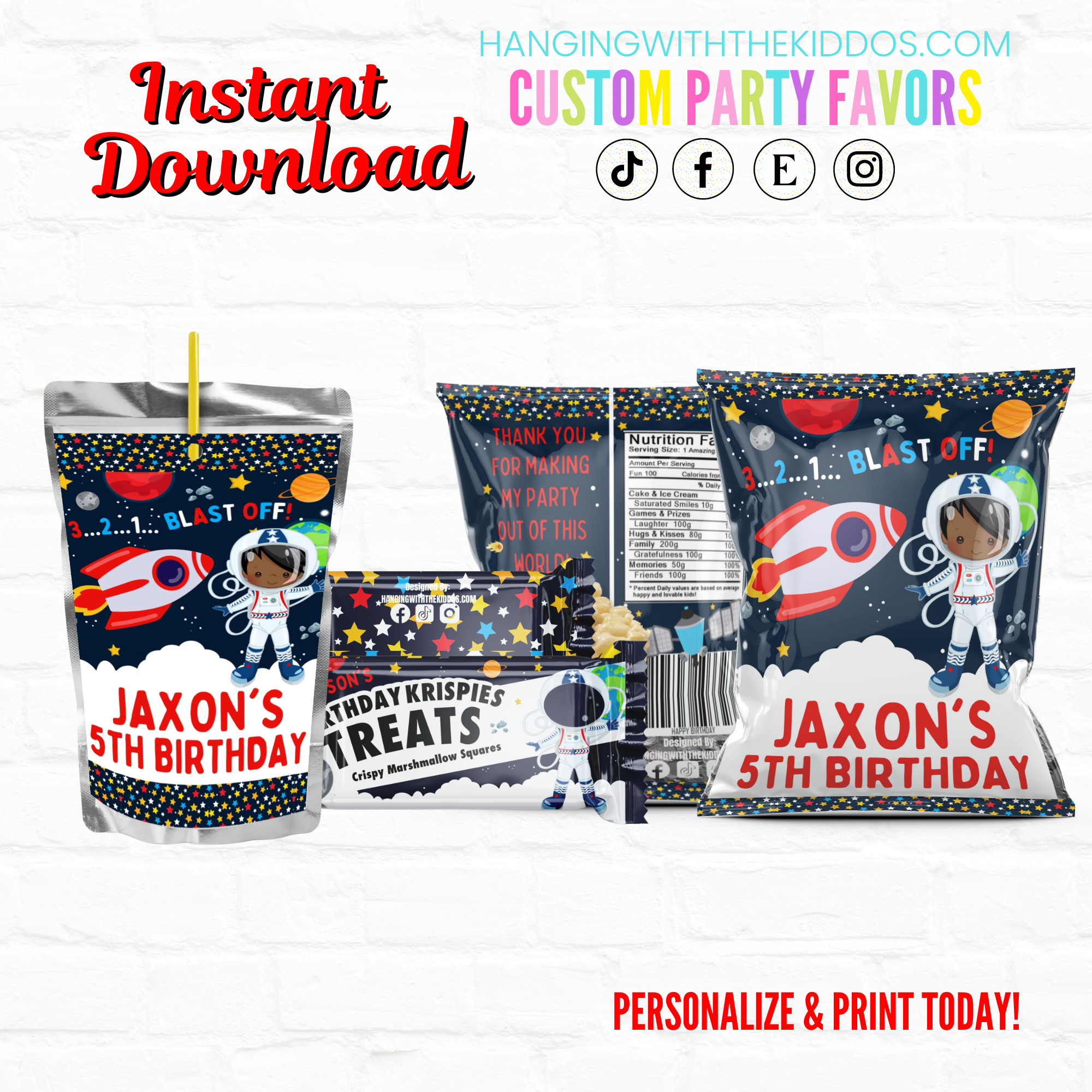 SPACE Birthday PARTY PACKAGE 02 design preview