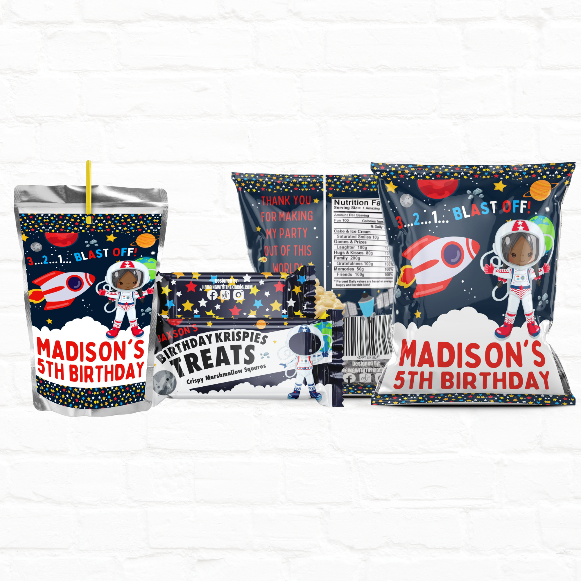 Space Birthday Party Package-Girl 04 design preview