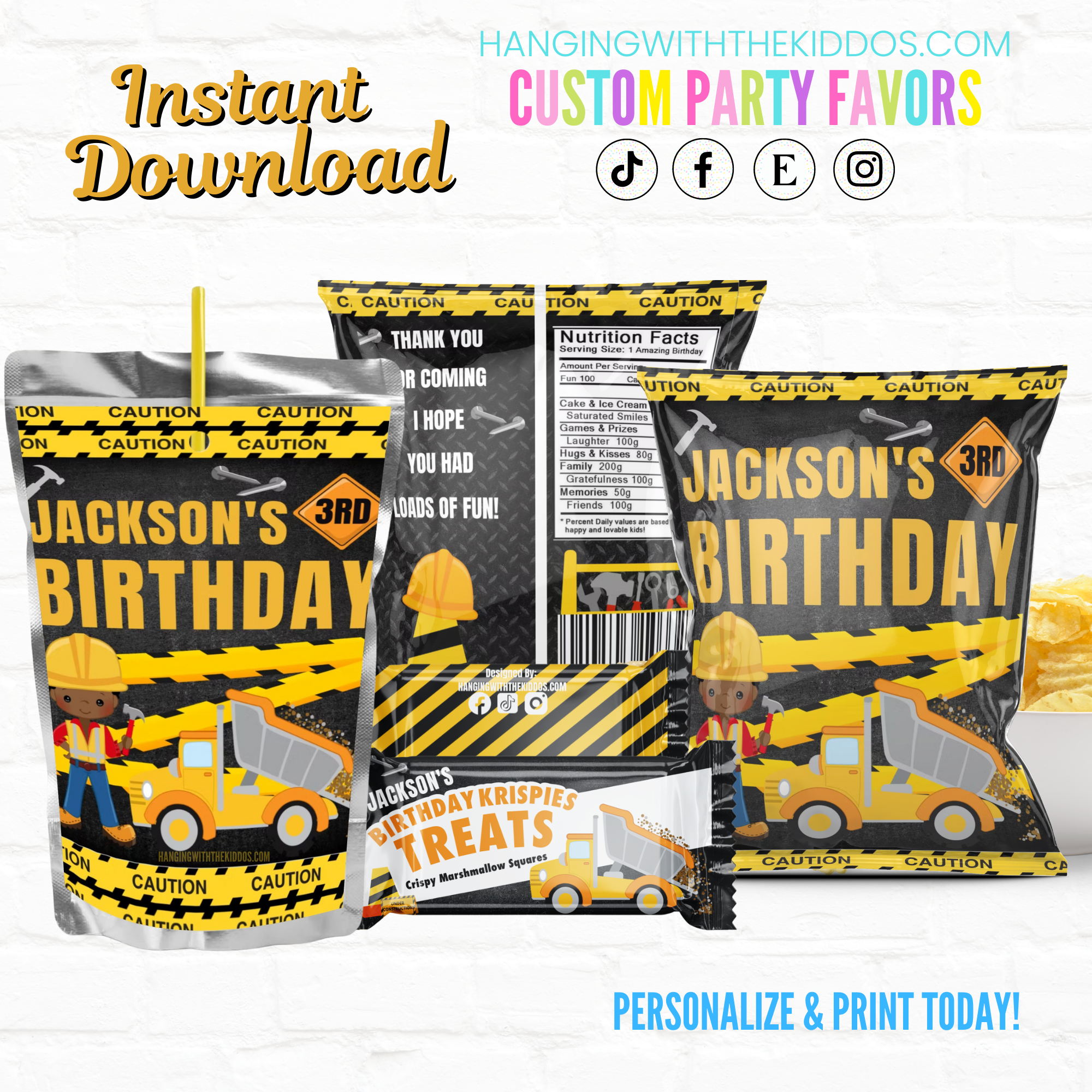 Construction Birthday Package 02 design preview