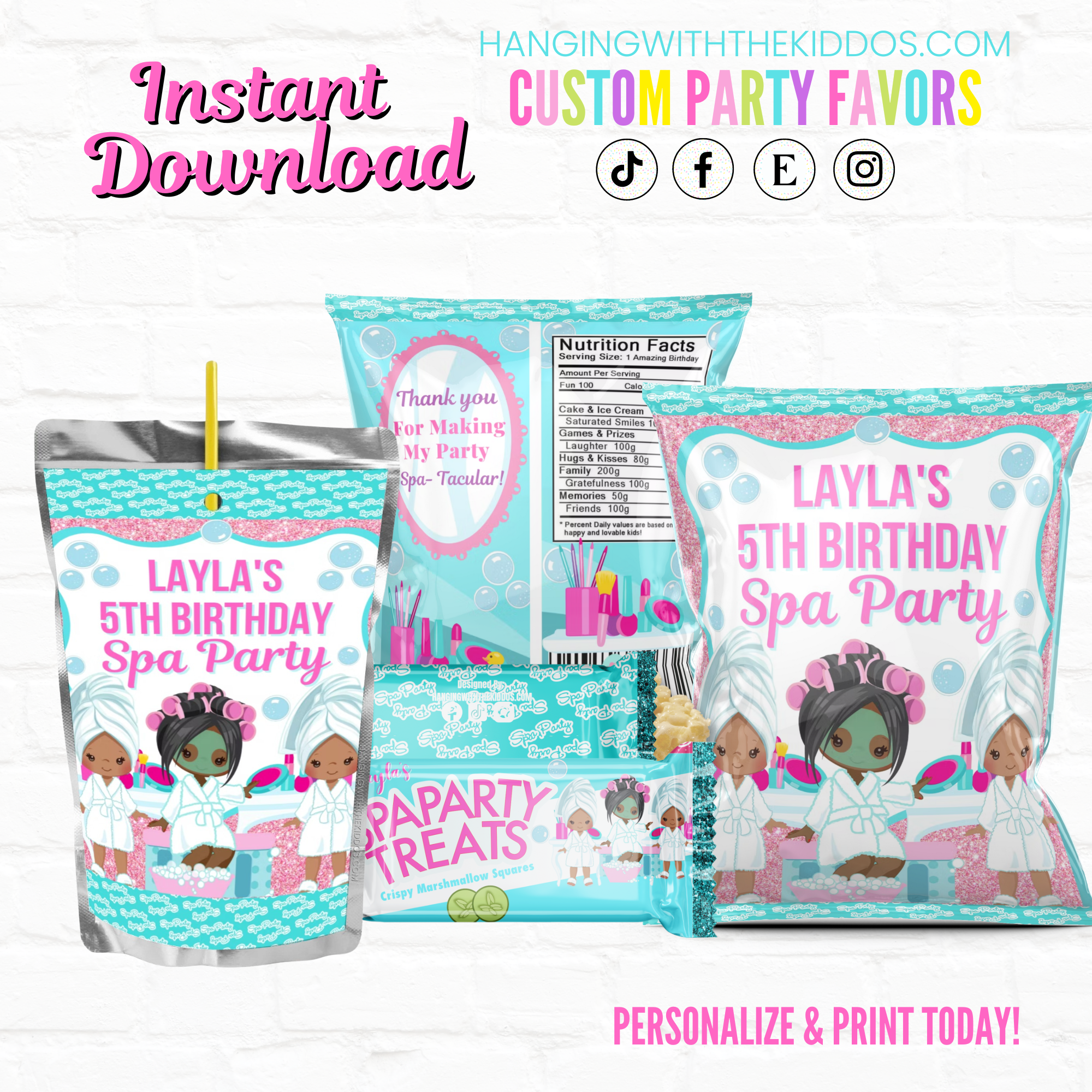 Spa Party Package Turquoise 1 design preview