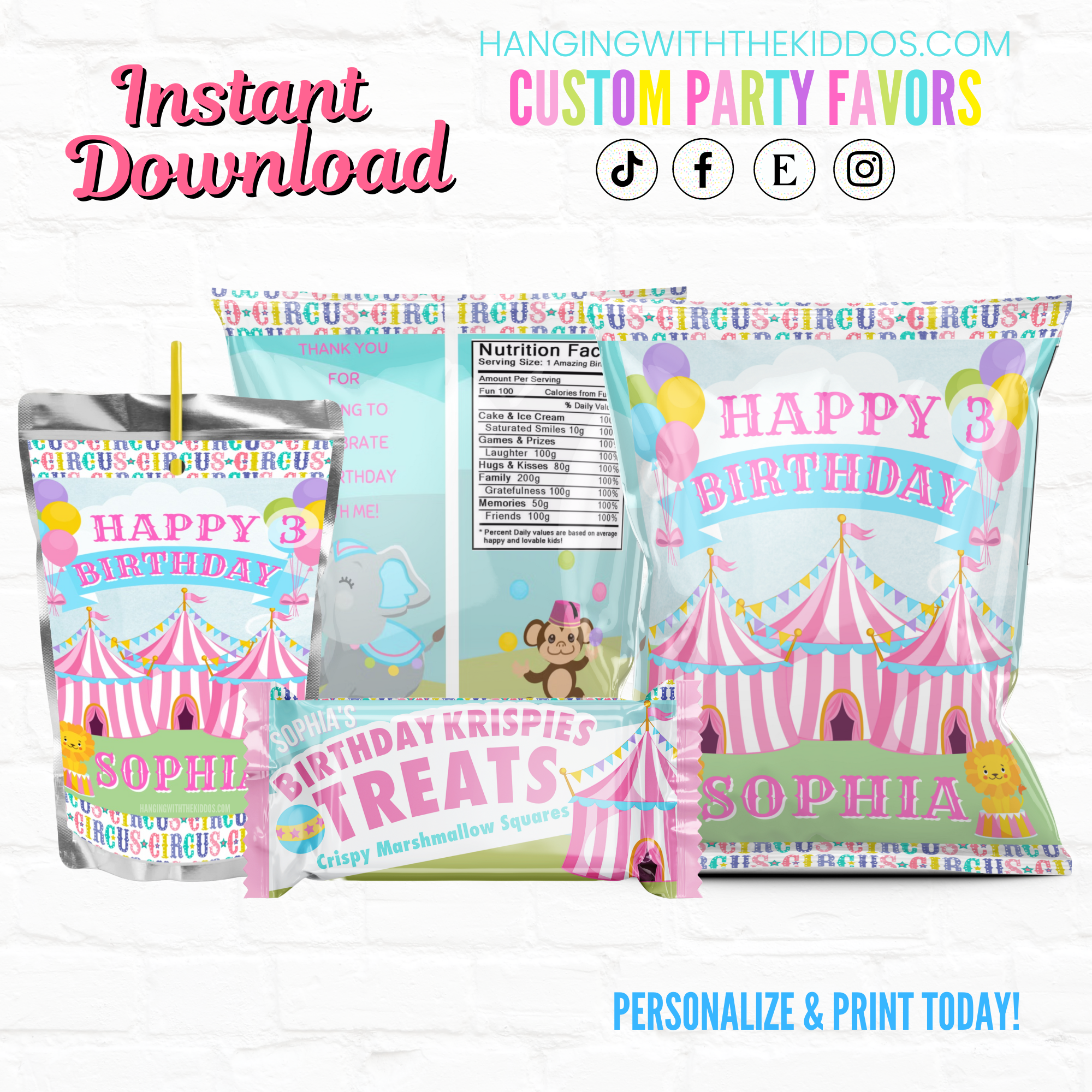 Circus Birthday Package 01 design preview
