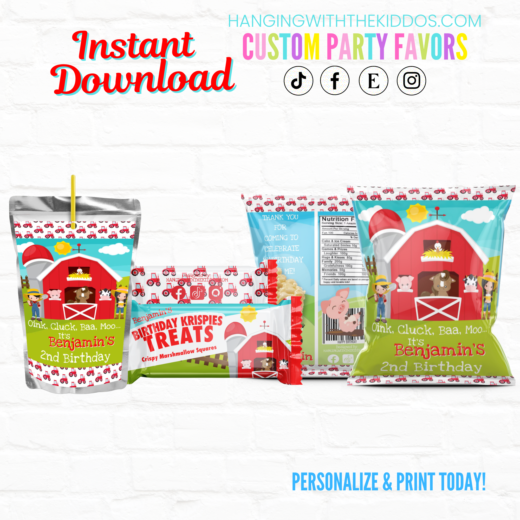 Barnyard Birthday Party Package 3 design preview
