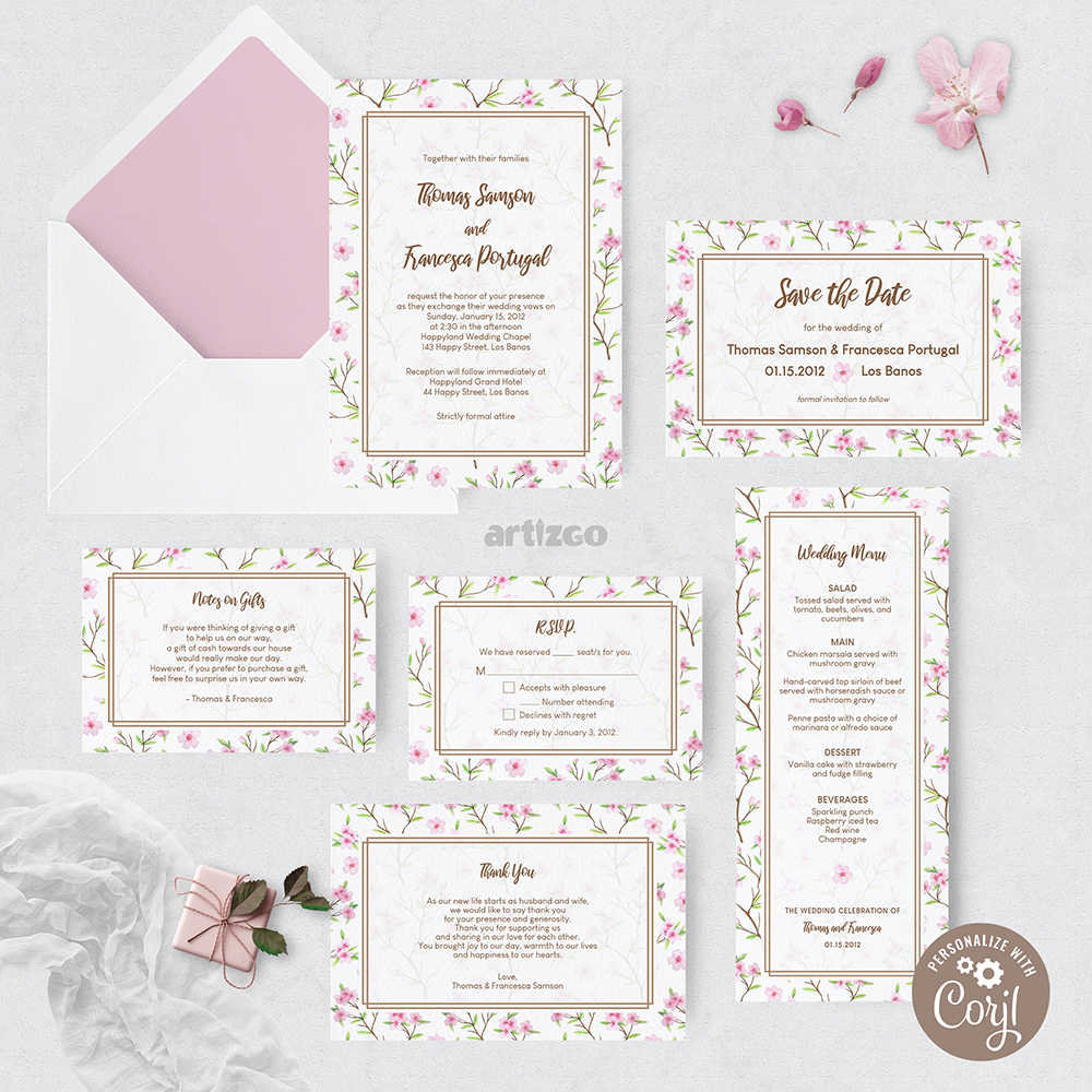 TVW186 Cherry Blossoms Wedding Bundle design preview