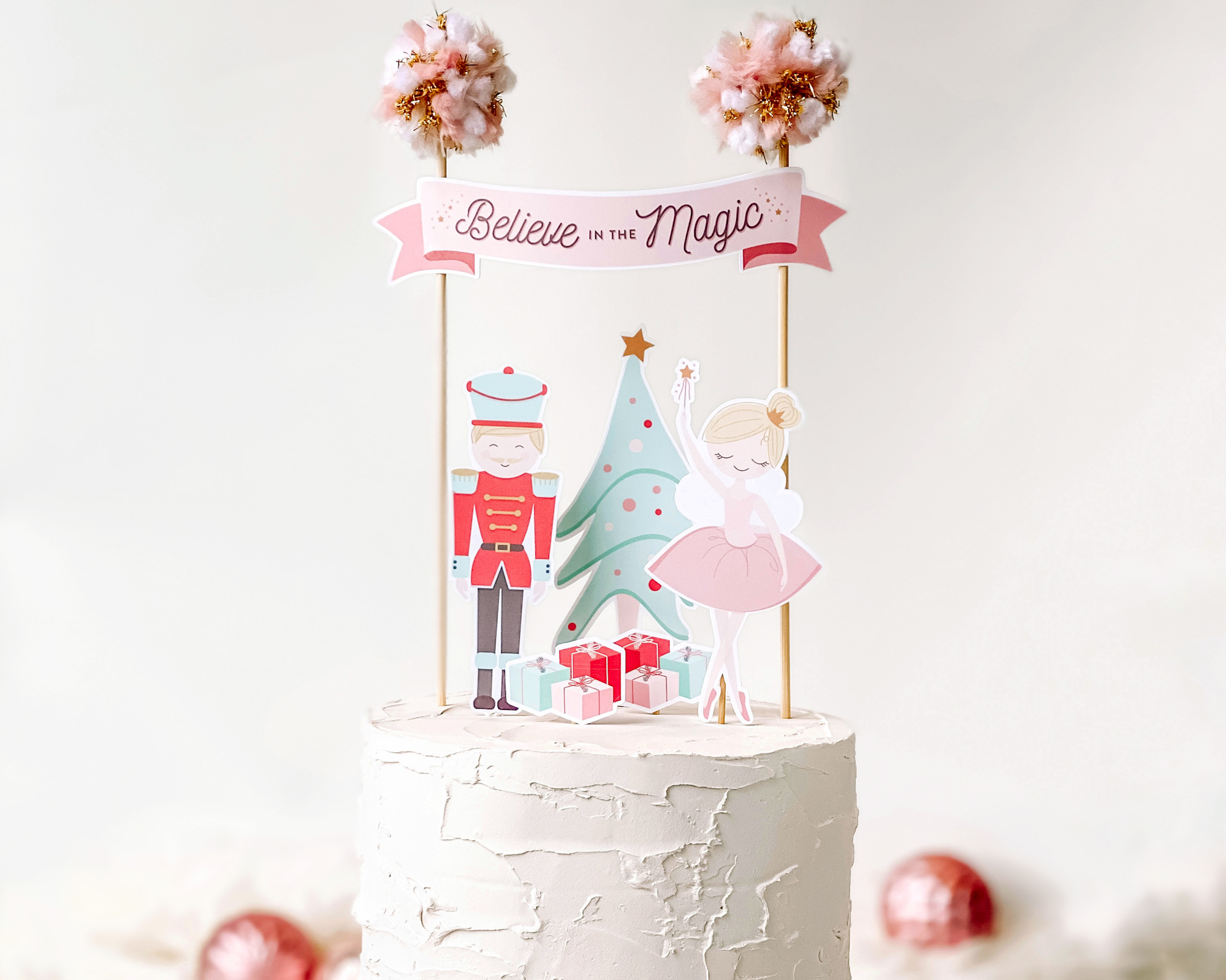 sugar plum fairy cake topper design preview