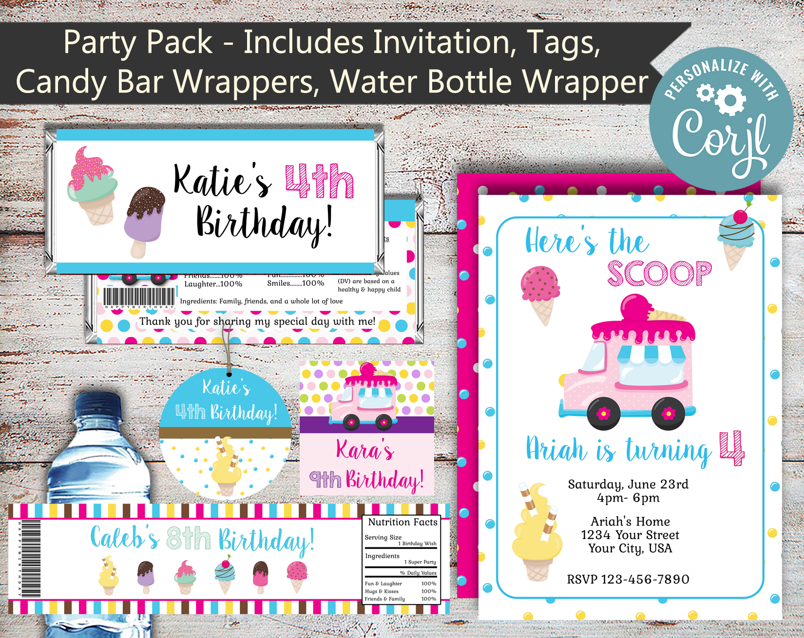 Ice Cream Party Package design preview