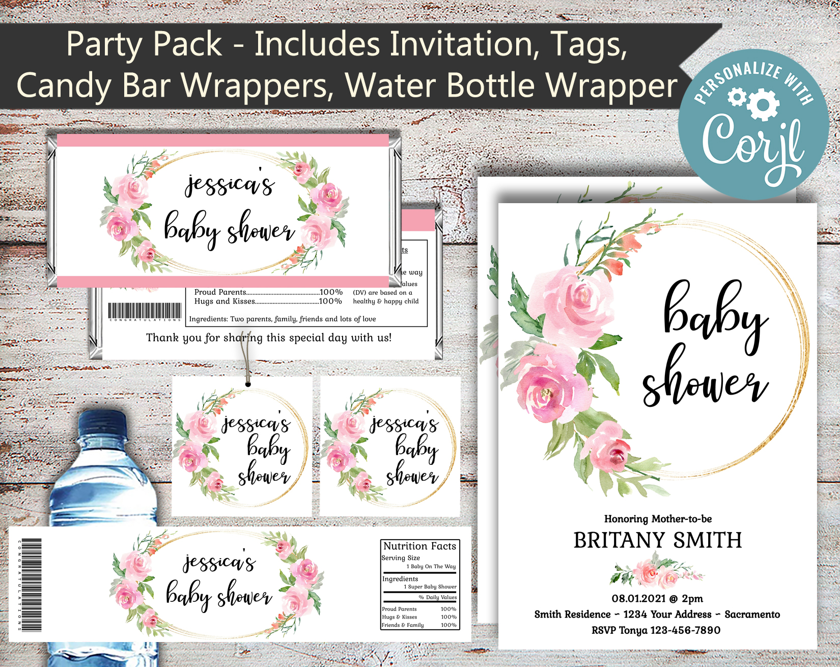 Roses Shower Package design preview