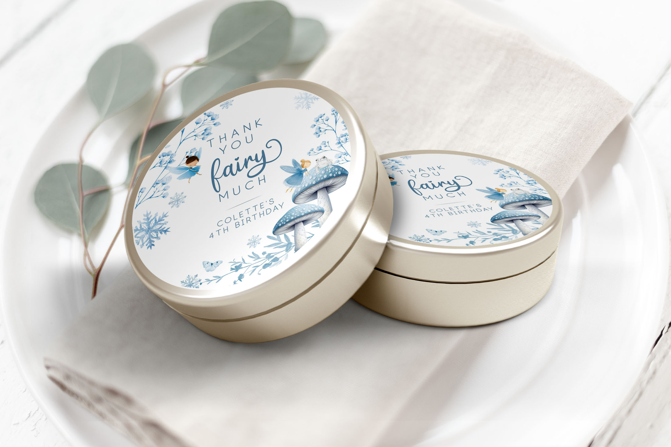 Winter Fairies Favor Circles design preview