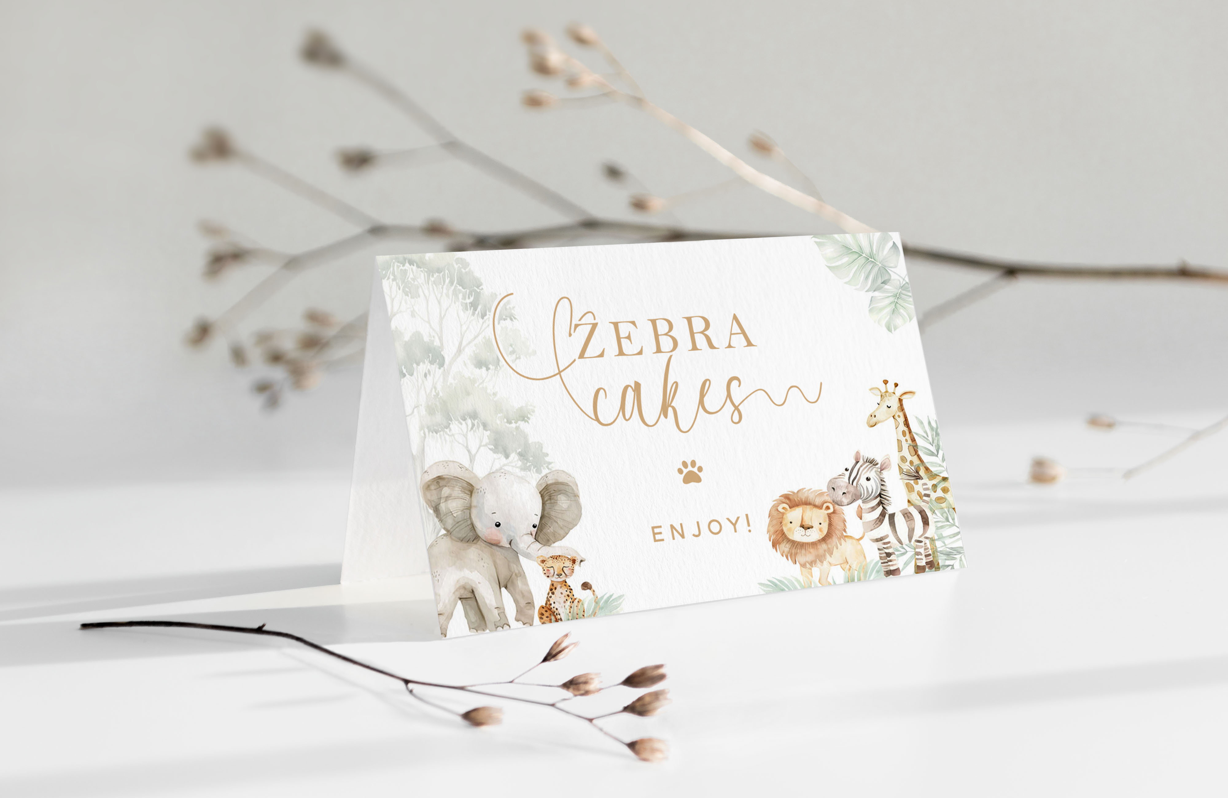 Wild One Food Cards design preview