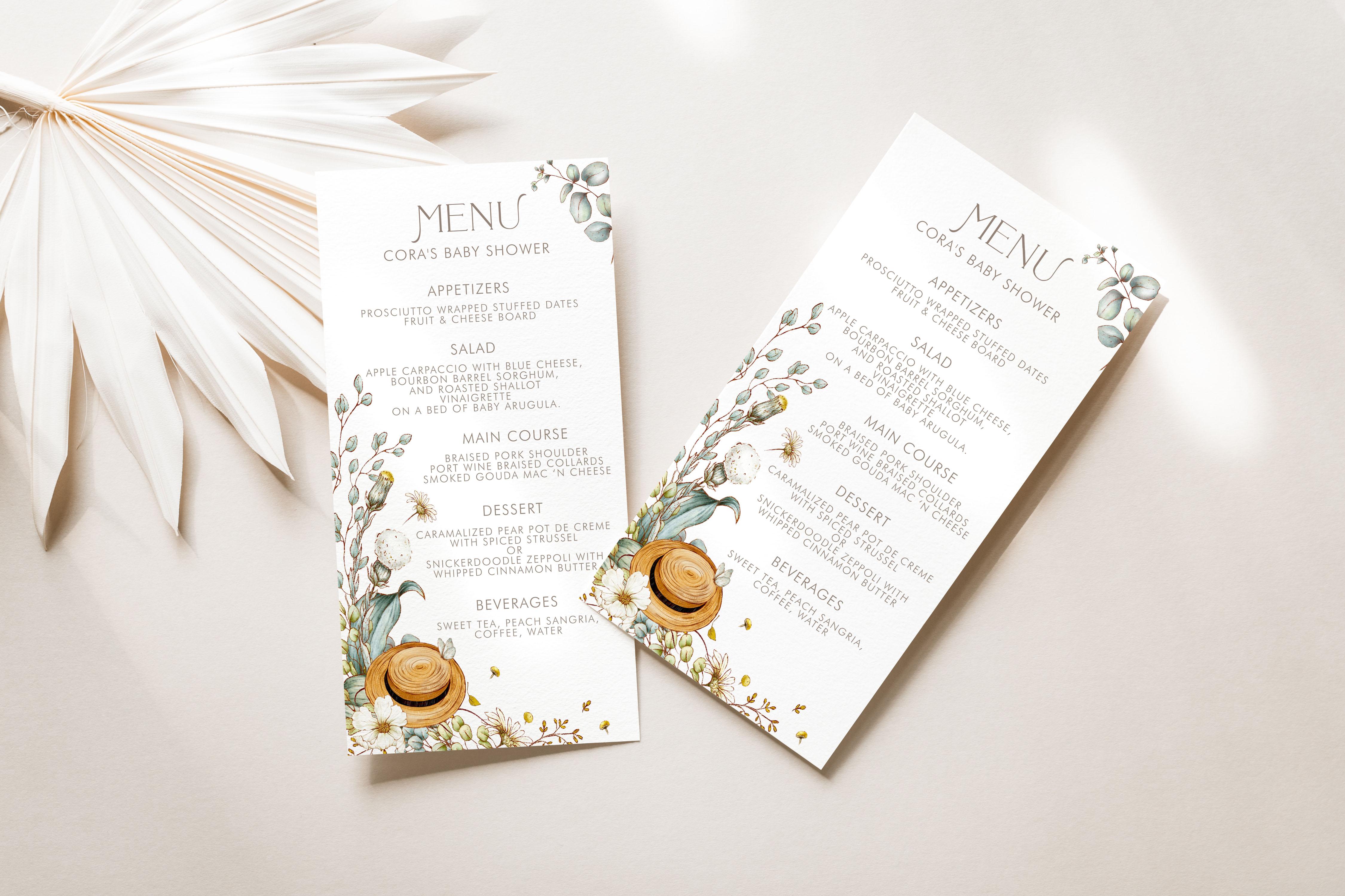 Storybook Baby Shower Menu Card design preview