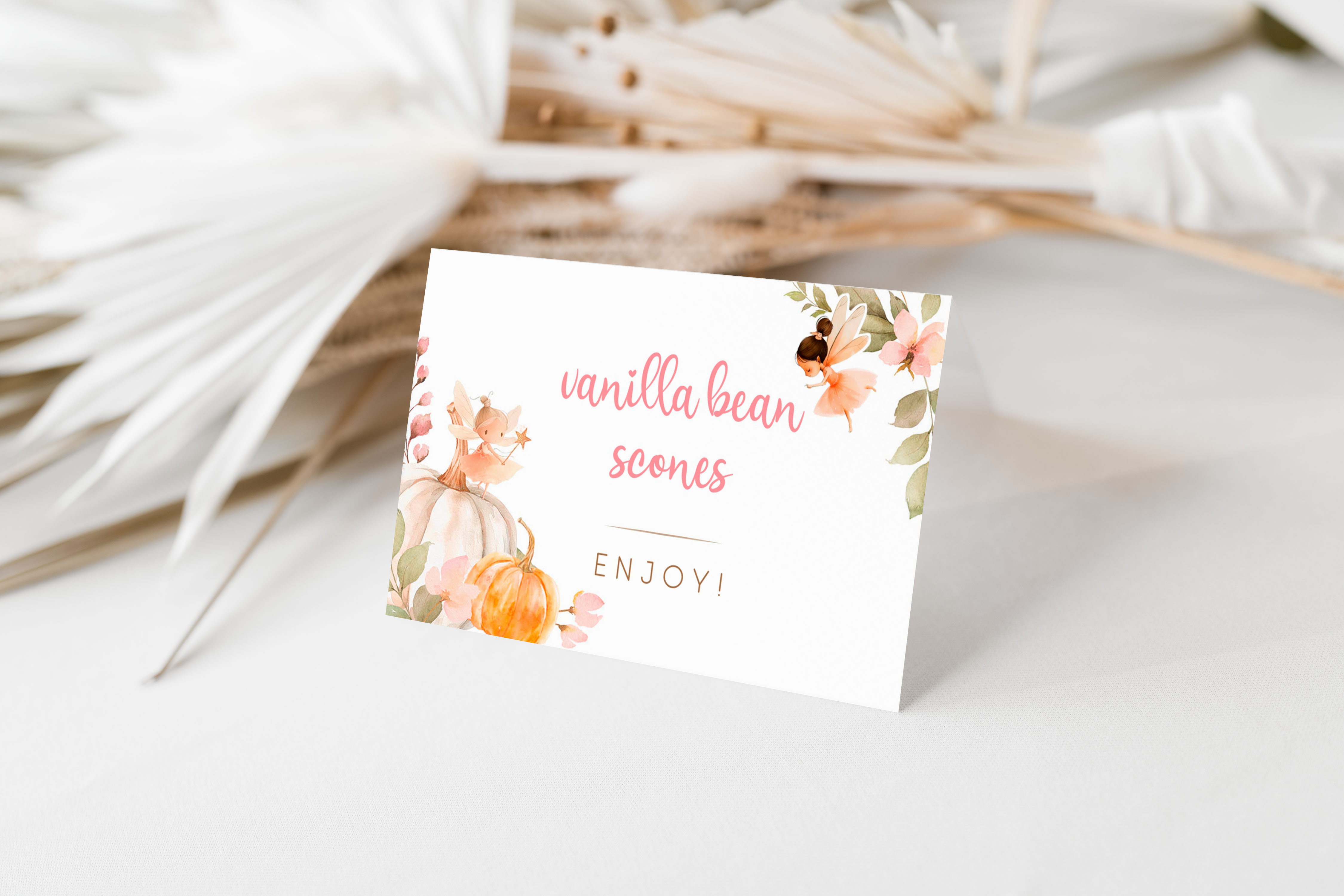Autumn Fairies Food Cards design preview