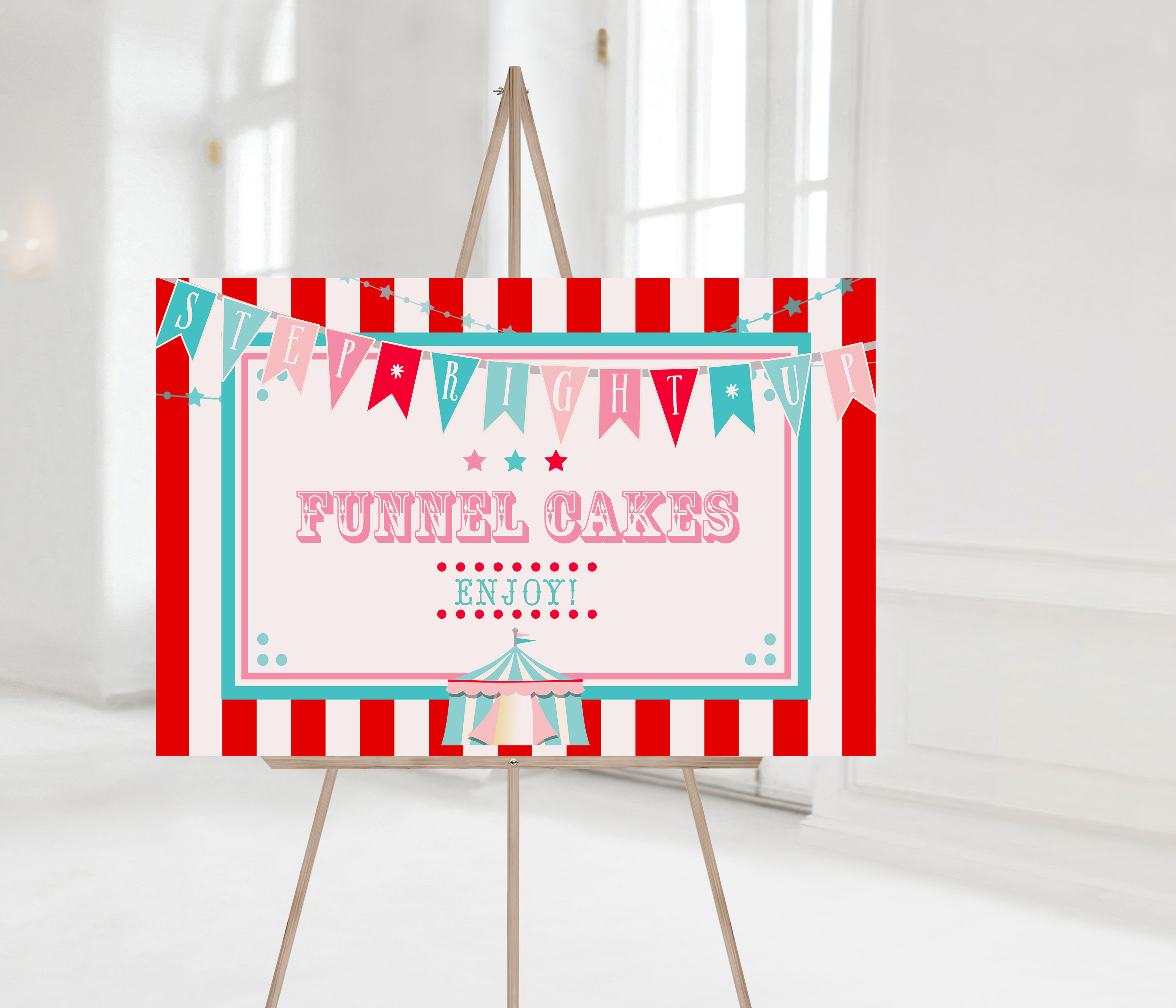 Red & Pink Long Banner- 24 x 36- Stripes design preview
