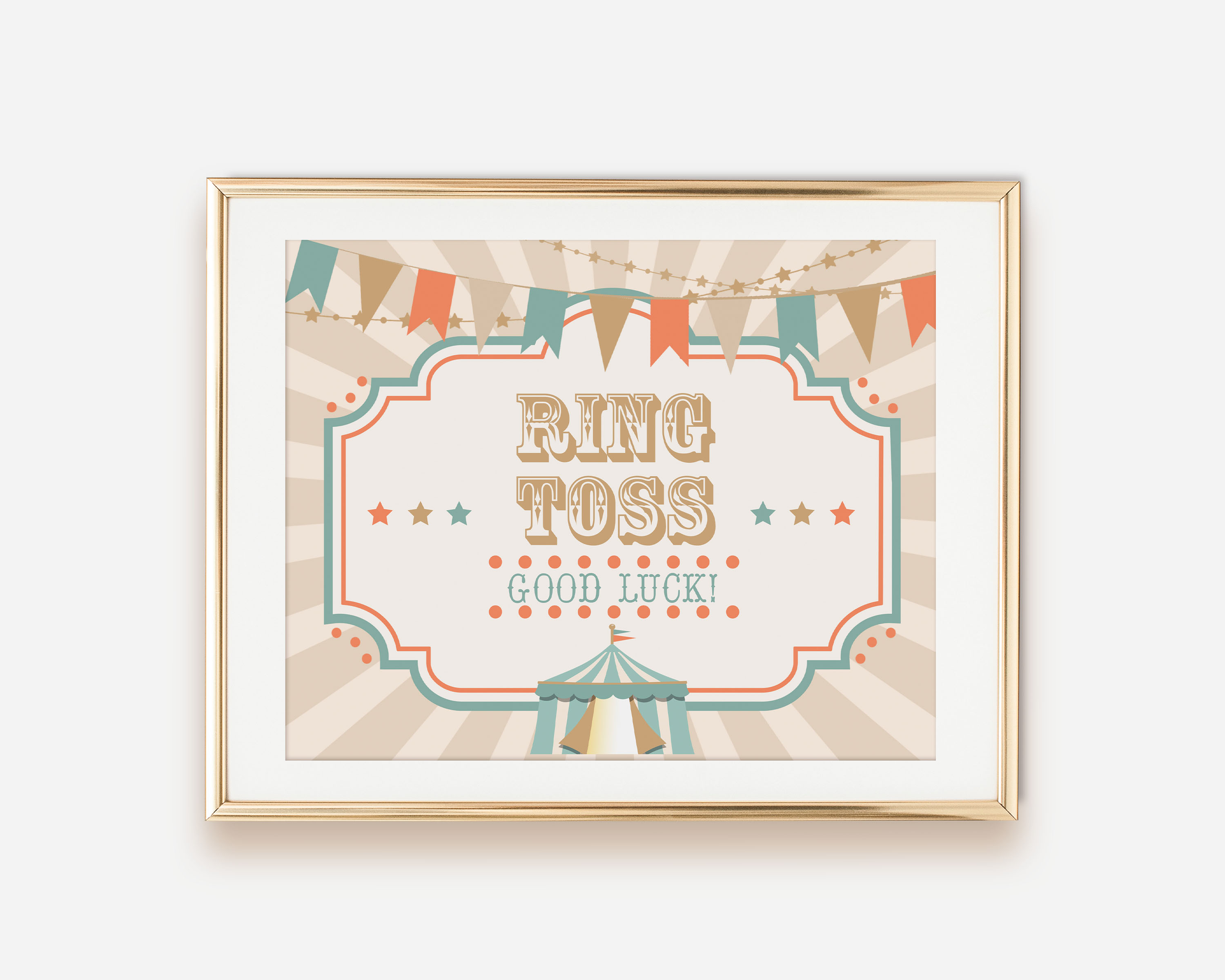 Blue Boho Circus Game Signs- Burst design preview