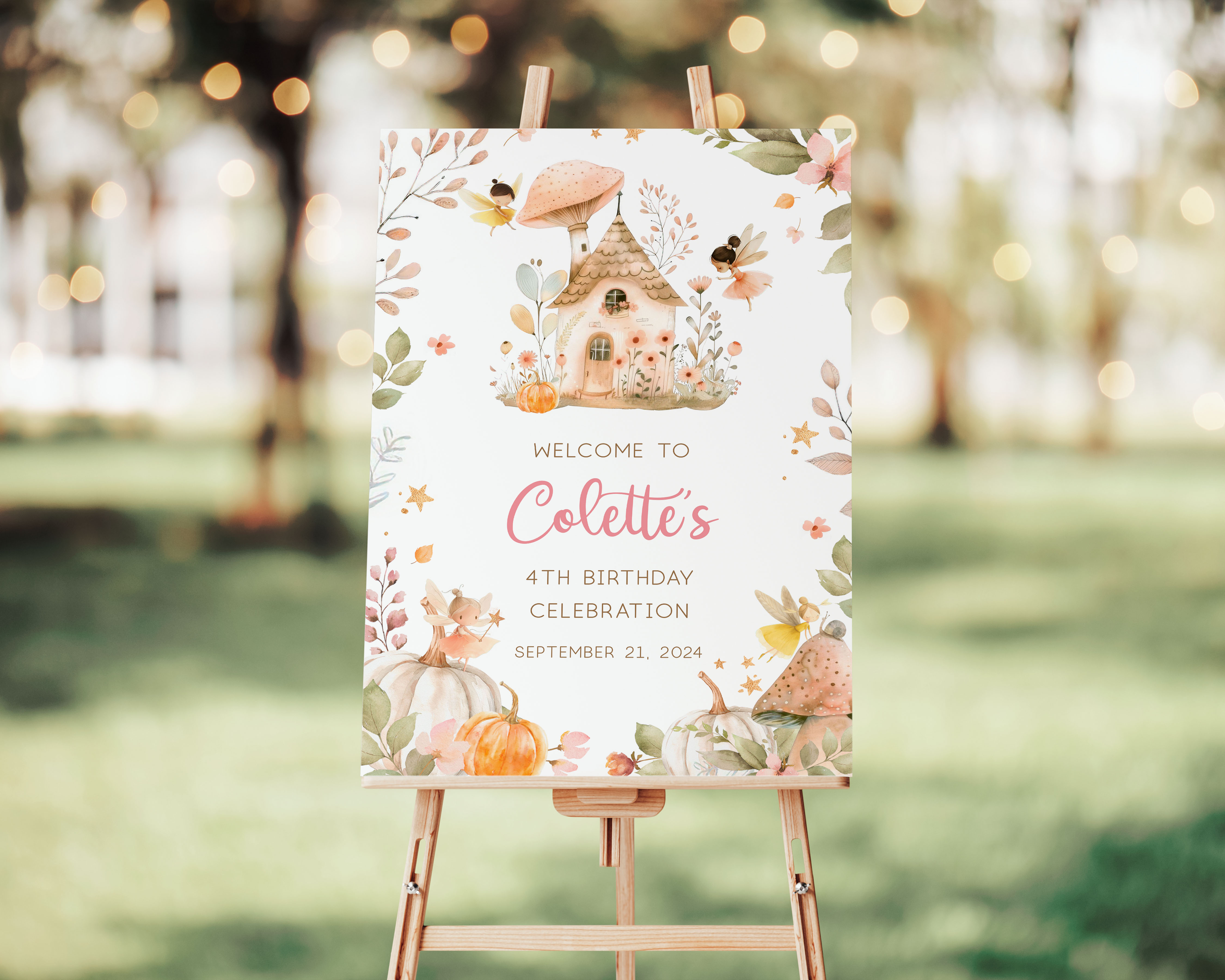 Autumn Fairies Welcome Signs design preview