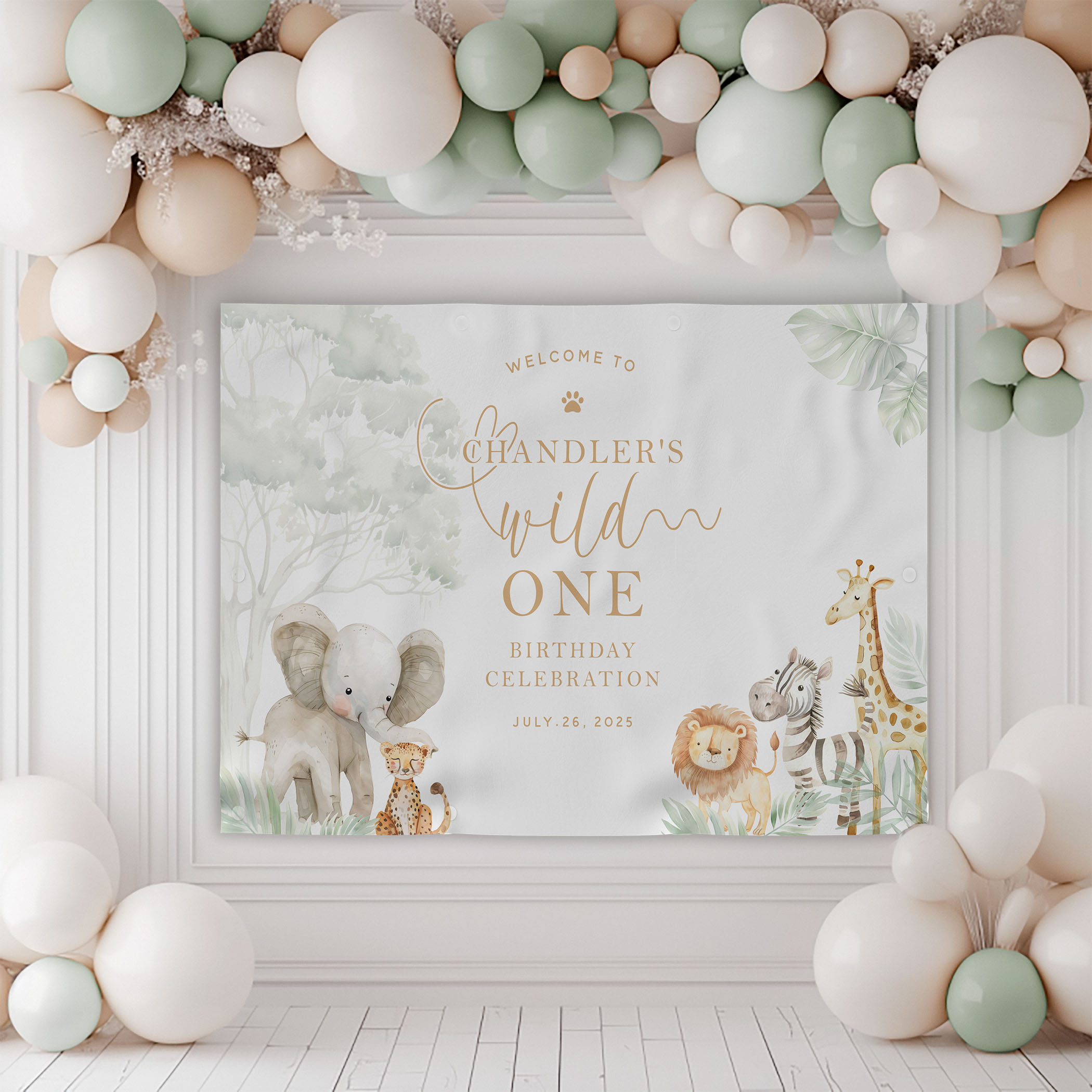 Wild One Birthday Backdrop design preview