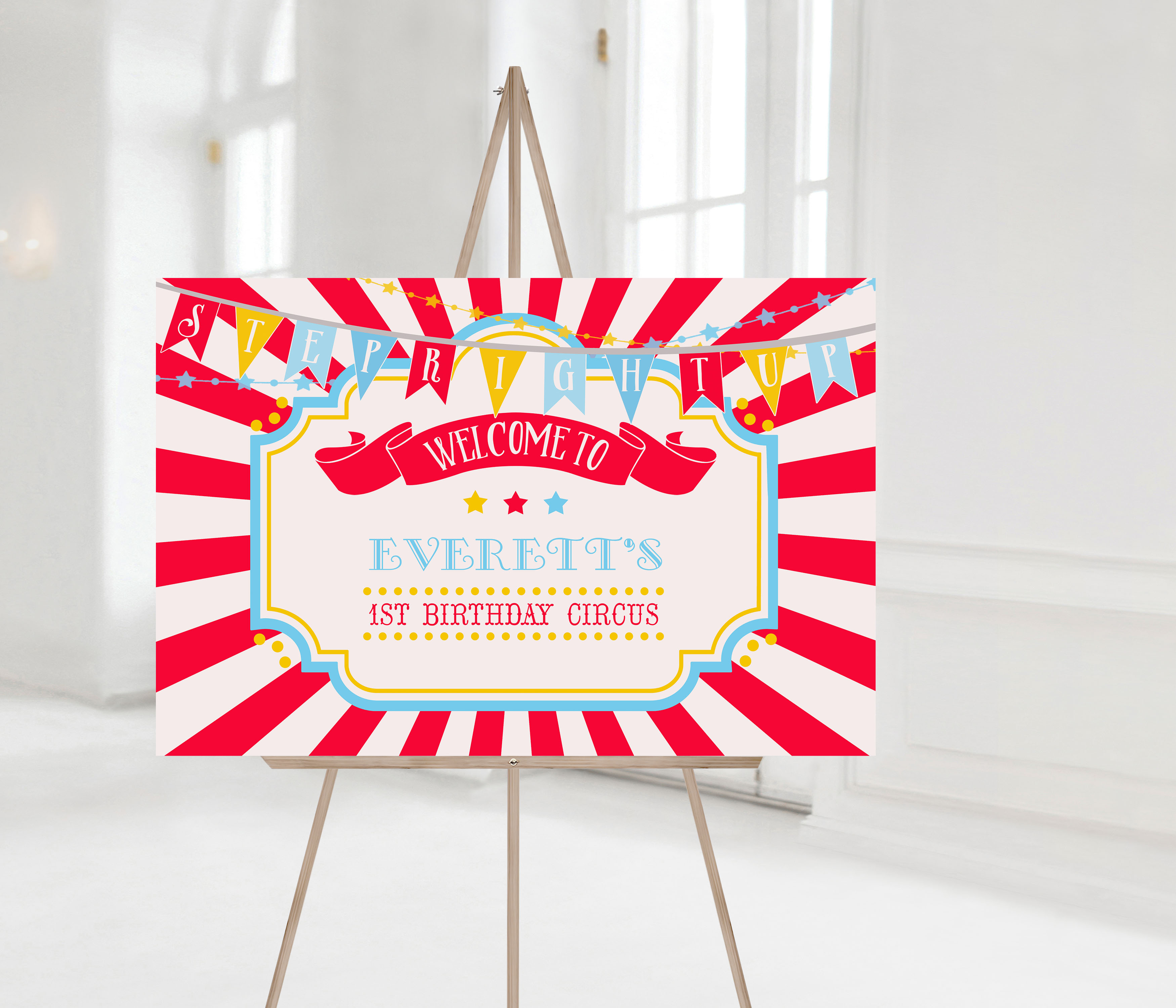 Bright Red Circus Welcome Sign design preview