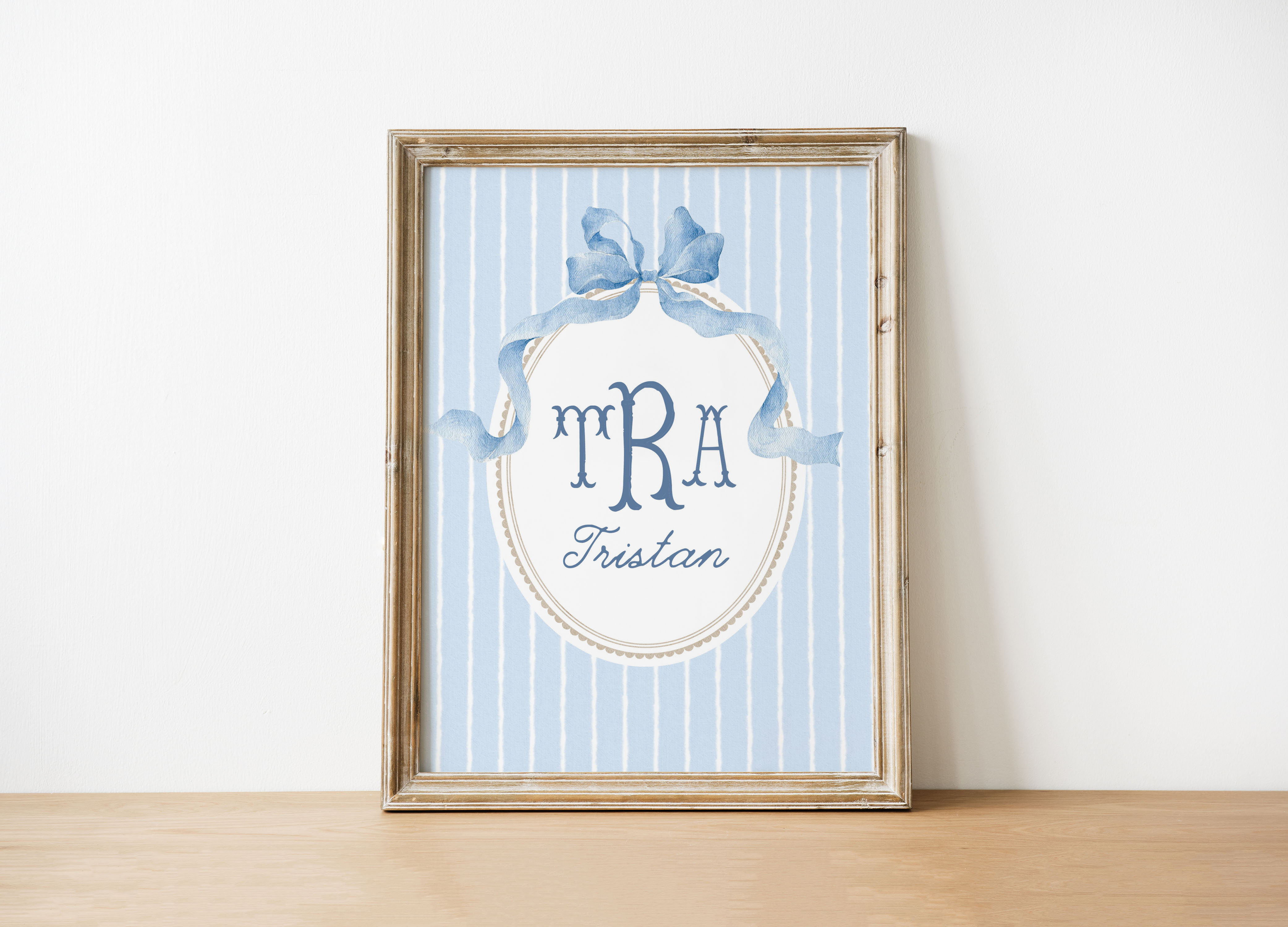 Baby Boy Nursery Art Prints- Monogram- Blue design preview