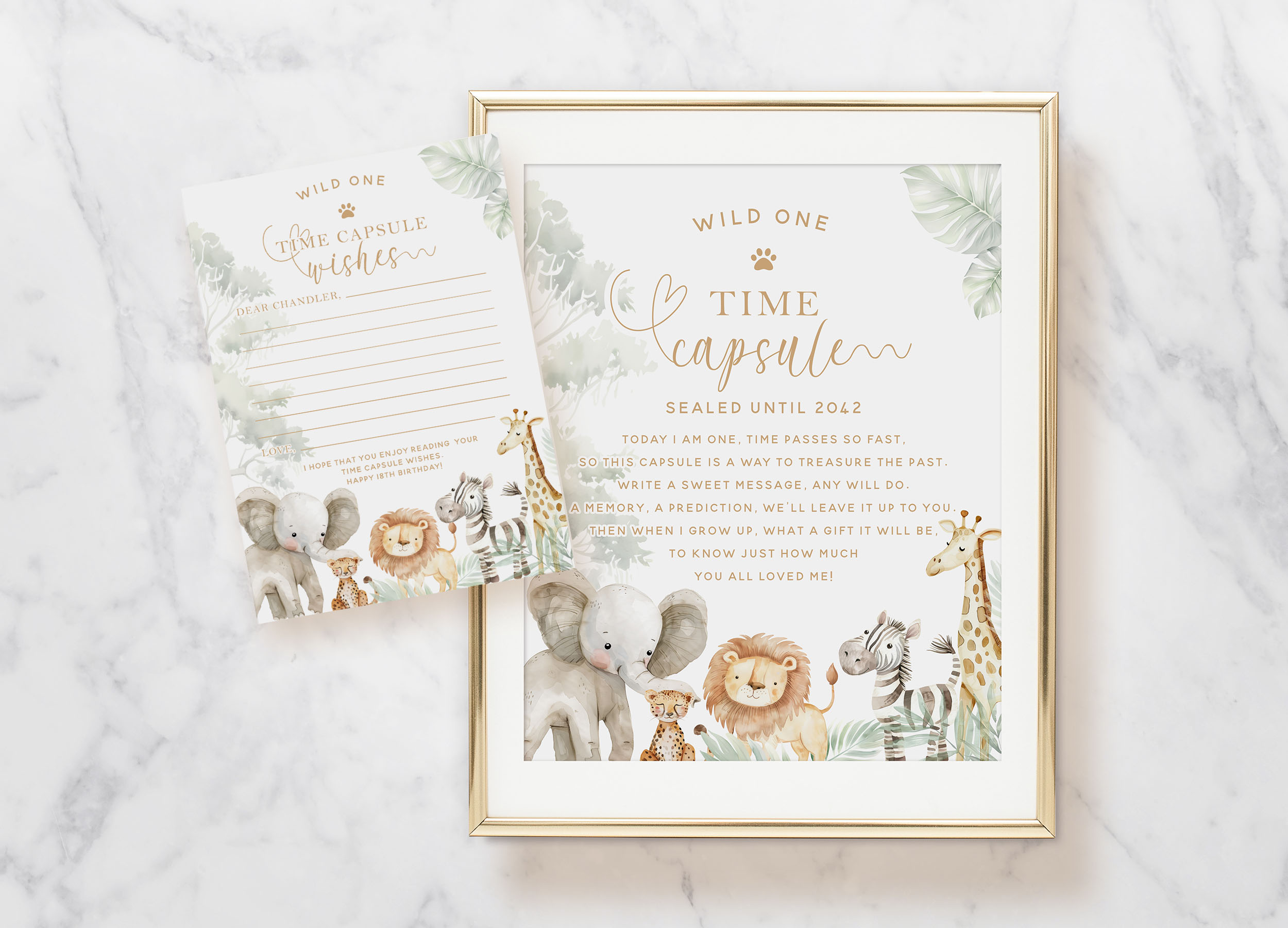 Wild One Time Capsule Sign & Card design preview