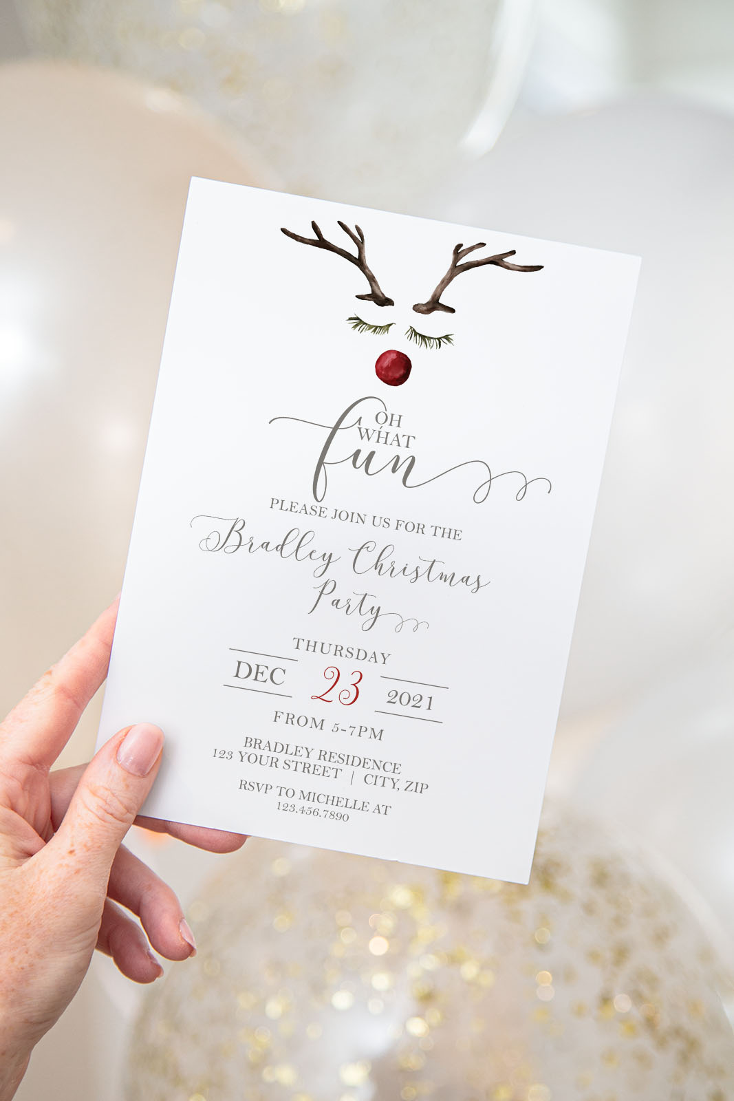 Rudolph Invitation- 5 x 7 design preview