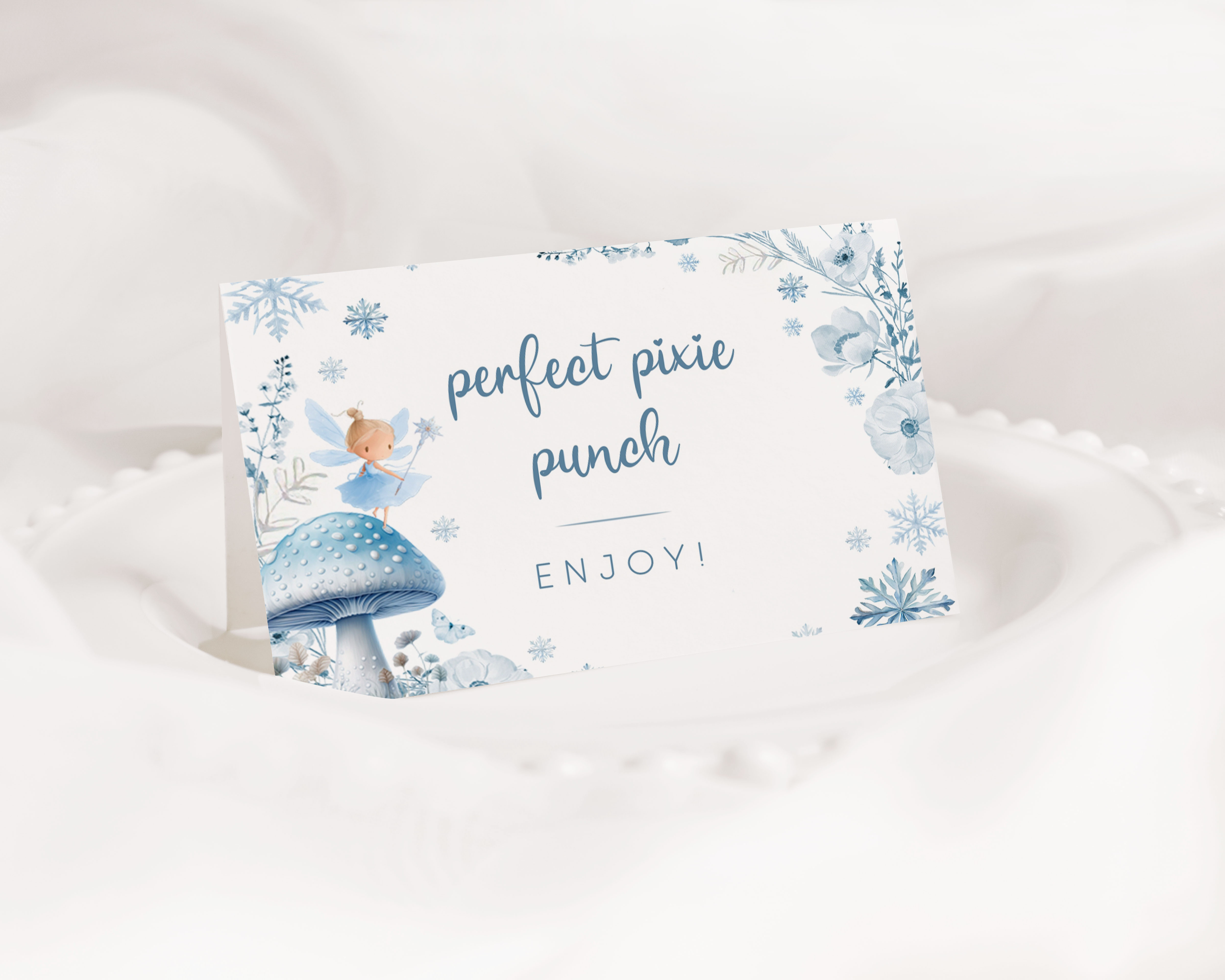 Winter Fairies Food Cards design preview
