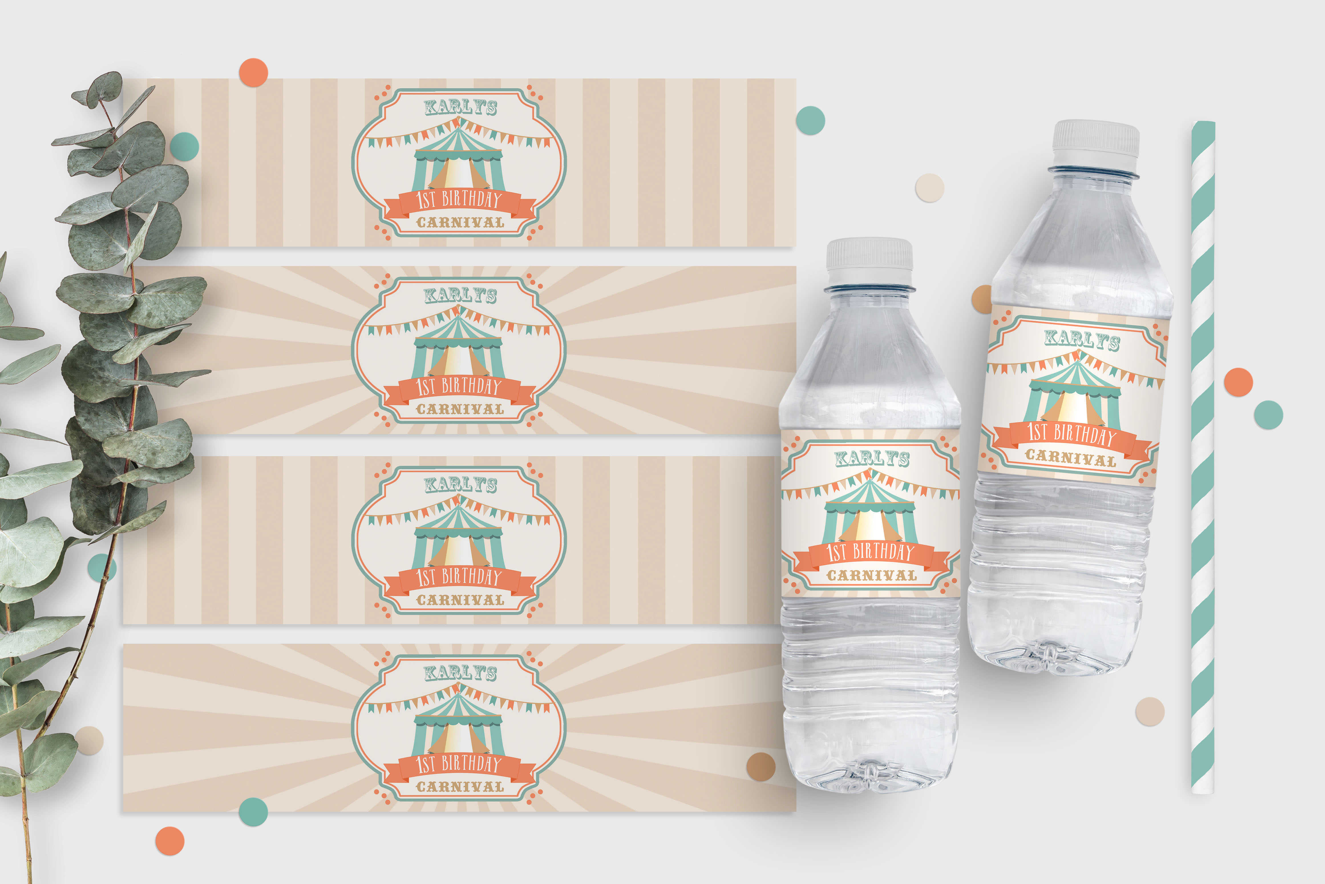 Boho Circus Drink Labels design preview