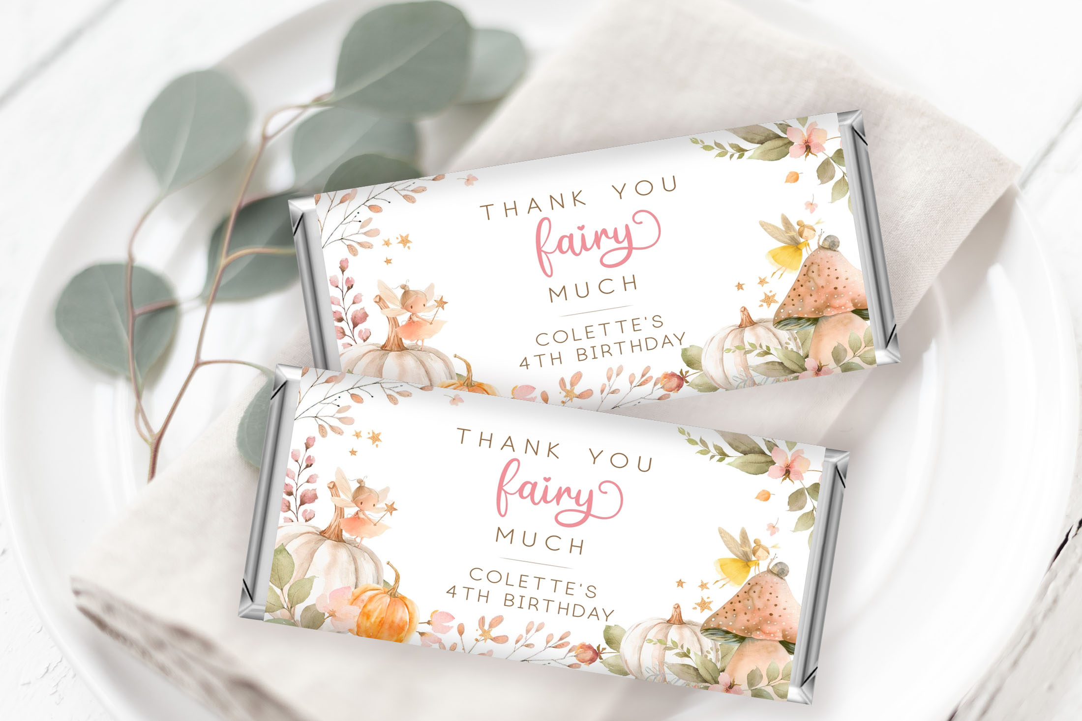 Autumn Fairies Candy Wrapper design preview