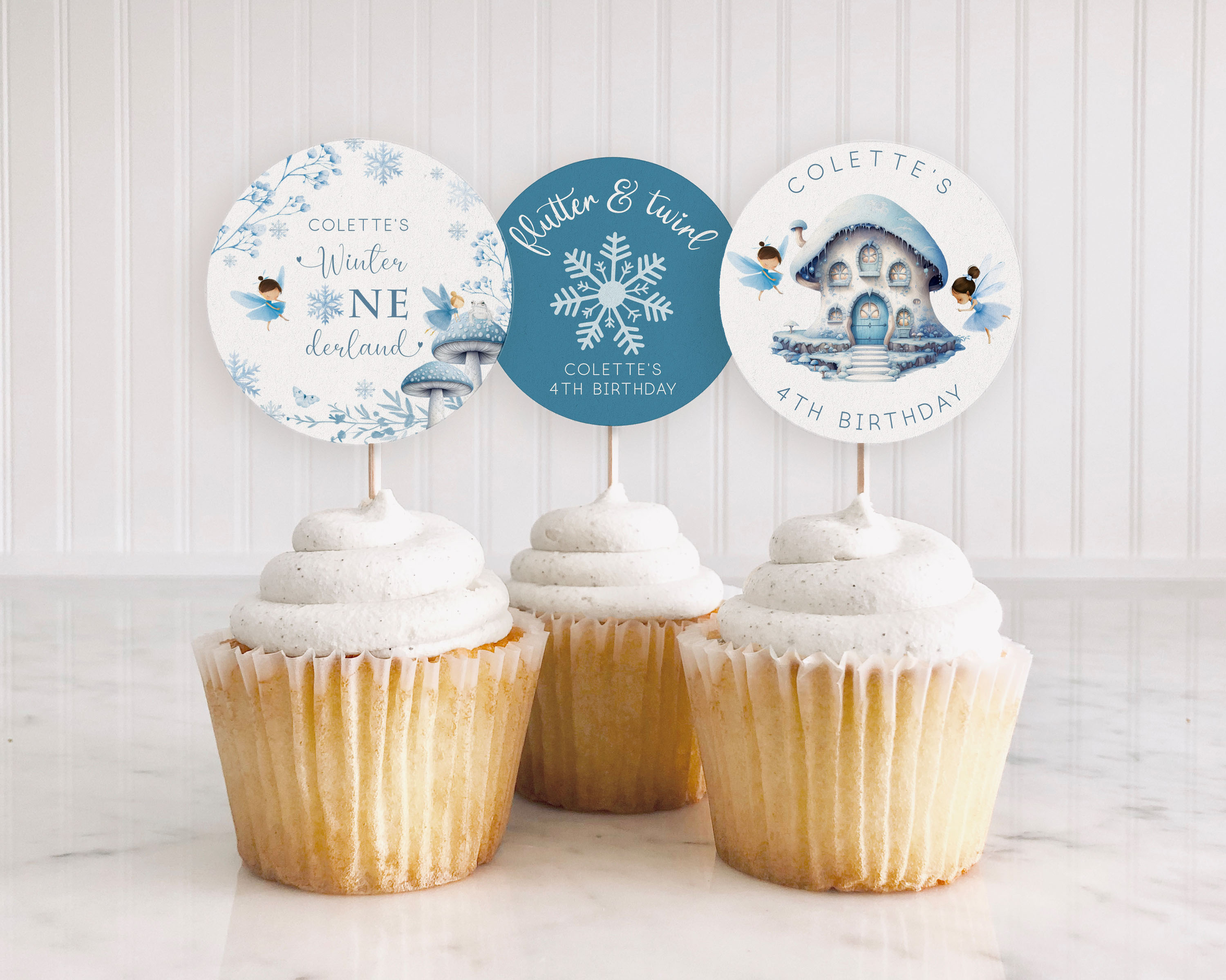 Winter Fairies Cupcake Toppers design preview